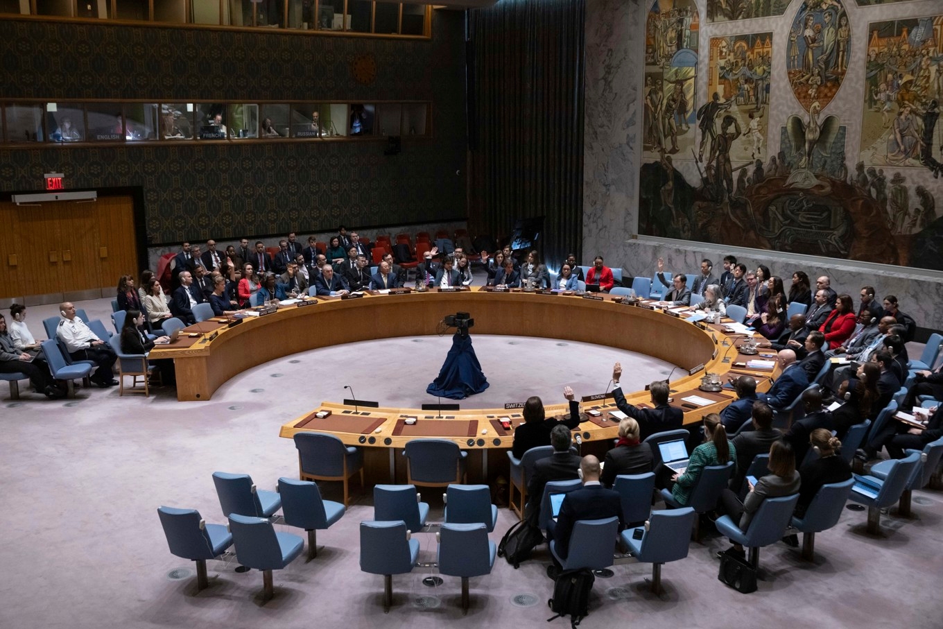 Omröstningen om ett nytt resolutionsförslag om vapenvila i Gaza har skjutits upp. Arkivbild. Foto: Yuki Iwamura/AP/TT