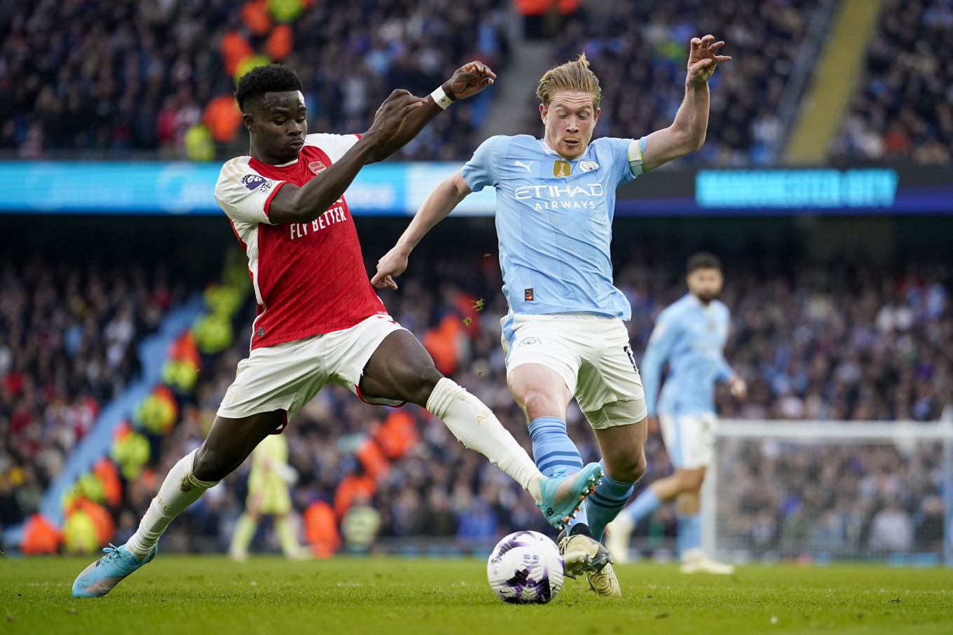 Toppmötet mellan Manchester City och Arsenal slutade oavgjort. Foto: Dave Thompson/AP/TT