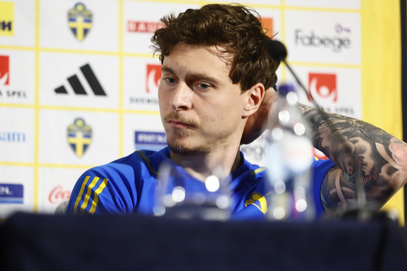Victor Nilsson Lindelöf är skadad och spelar inte på en månad. Arkivbild. Foto: Stefan Jerrevång/TT