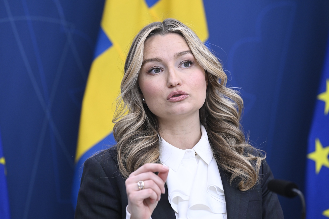 Energi- och näringsminister Ebba Busch (KD) presenterade det nya förenklingsrådet, som ska tillhöra Tillväxtverket, på onsdagen. Arkivbild. Foto: Jessica Gow/TT