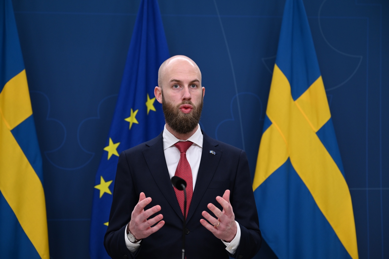 Minister för civilt försvar Carl-Oskar Bohlin (M). Arkivbild. Foto: Fredrik Sandberg/TT