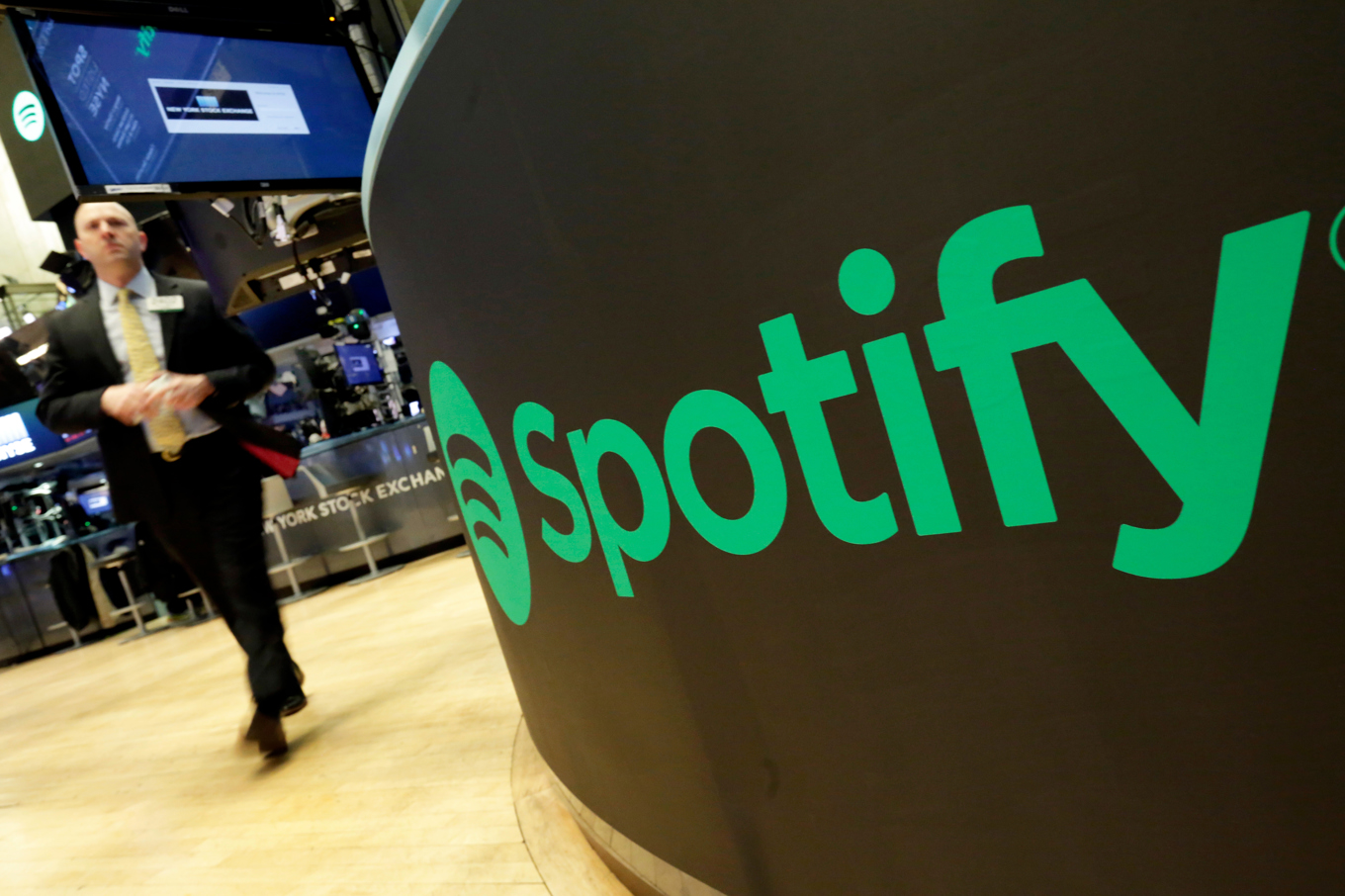 Den Stockholmsbaserade strömningstjänsten Spotify presenterar kvartalssiffror. Arkivbild. Foto: Richard Drew AP/TT