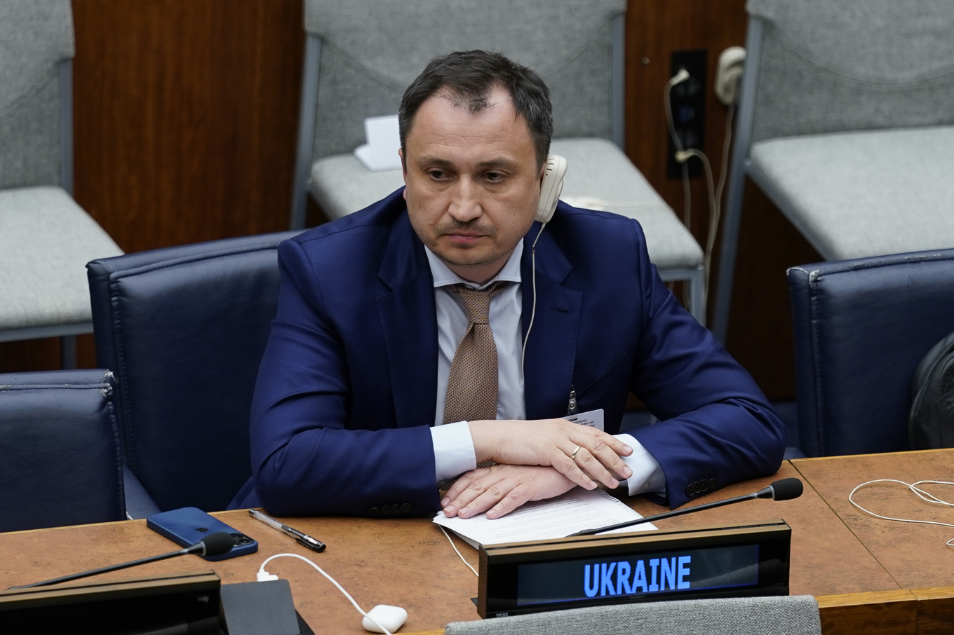 Ukrainas jordbruksminister Mykola Solskij utpekas som misstänkt i en korruptionsutredning. Arkivbild. Foto: John Minchillo/AP/TT