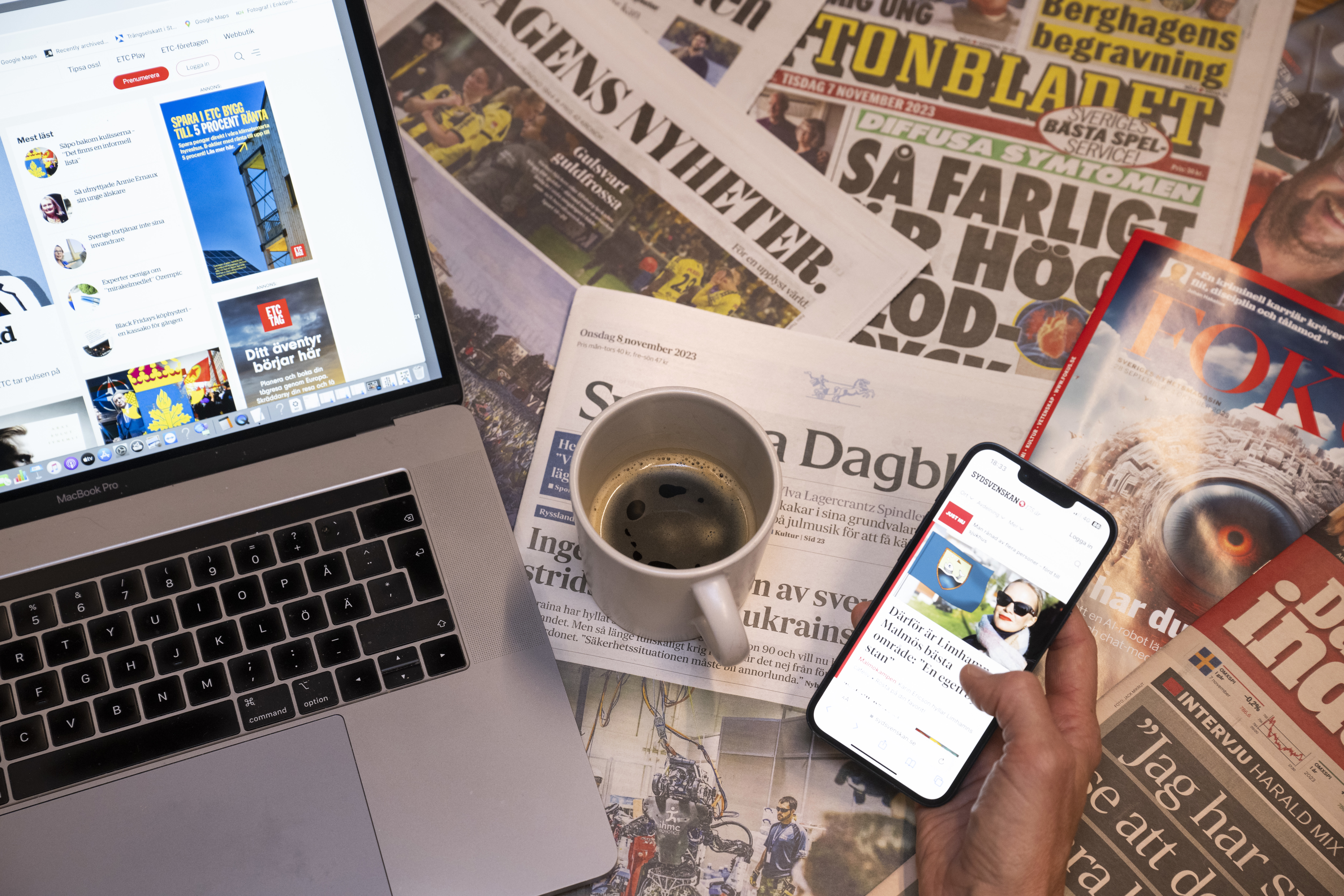 Flera företrädare för svenska medieorganisationer kritiserar lagar och lagförslag. Arkivbild. Foto: Fredrik Sandberg/TT