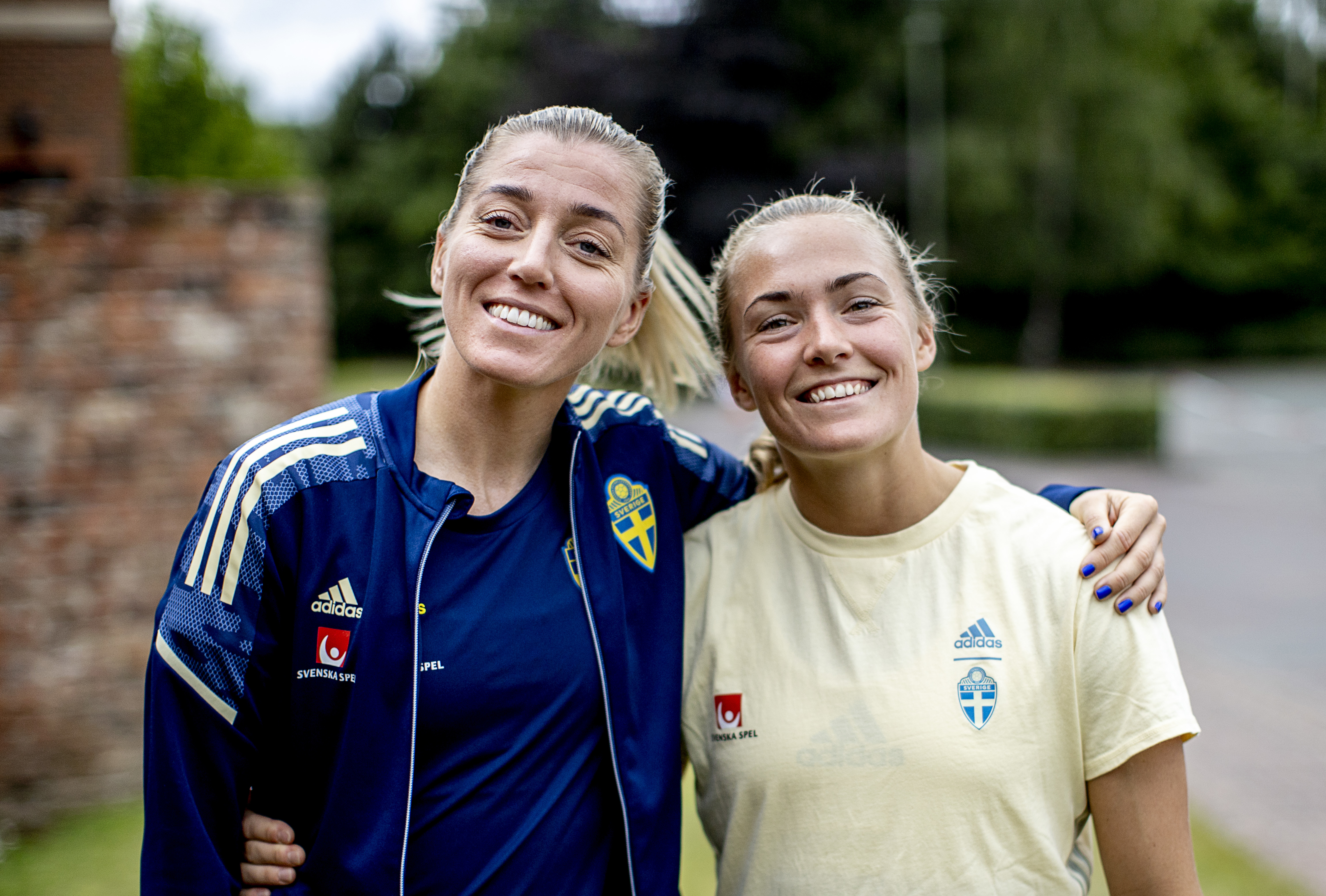 Landslagsstjärnorna Magdalena Eriksson, till höger, och Linda Sembrant är tyska mästare med Bayern München. Arkivbild. Foto: Adam Ihse / TT