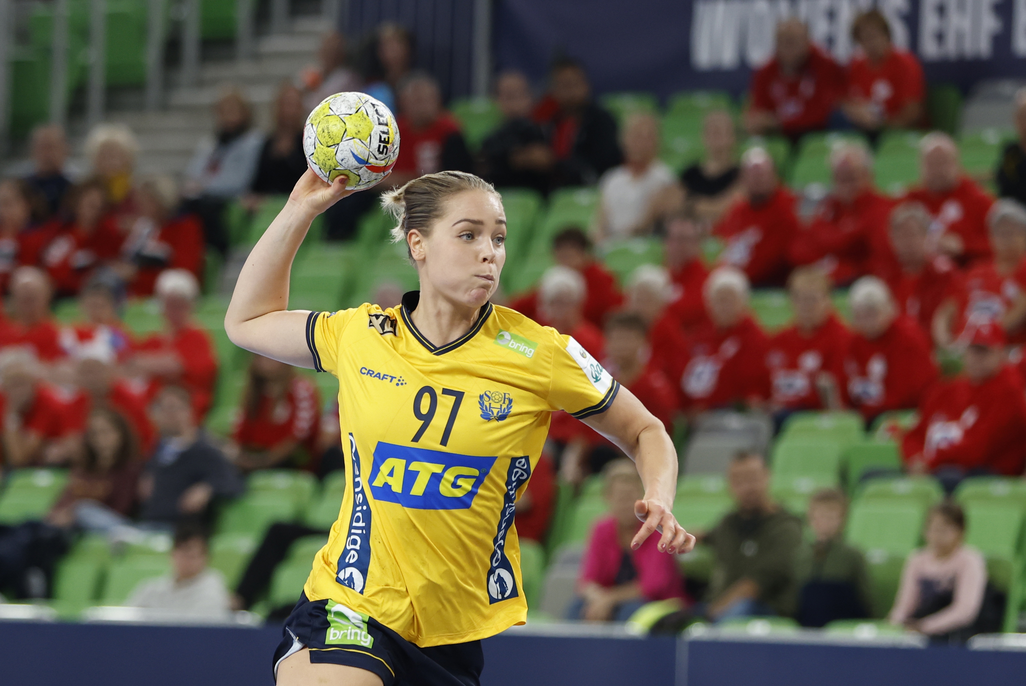 Landslagsspelaren Linn Hansson gjorde flera mål för Önnered i semifinalen mot Skuru. Arkivbild. Foto: Christine Olsson/TT