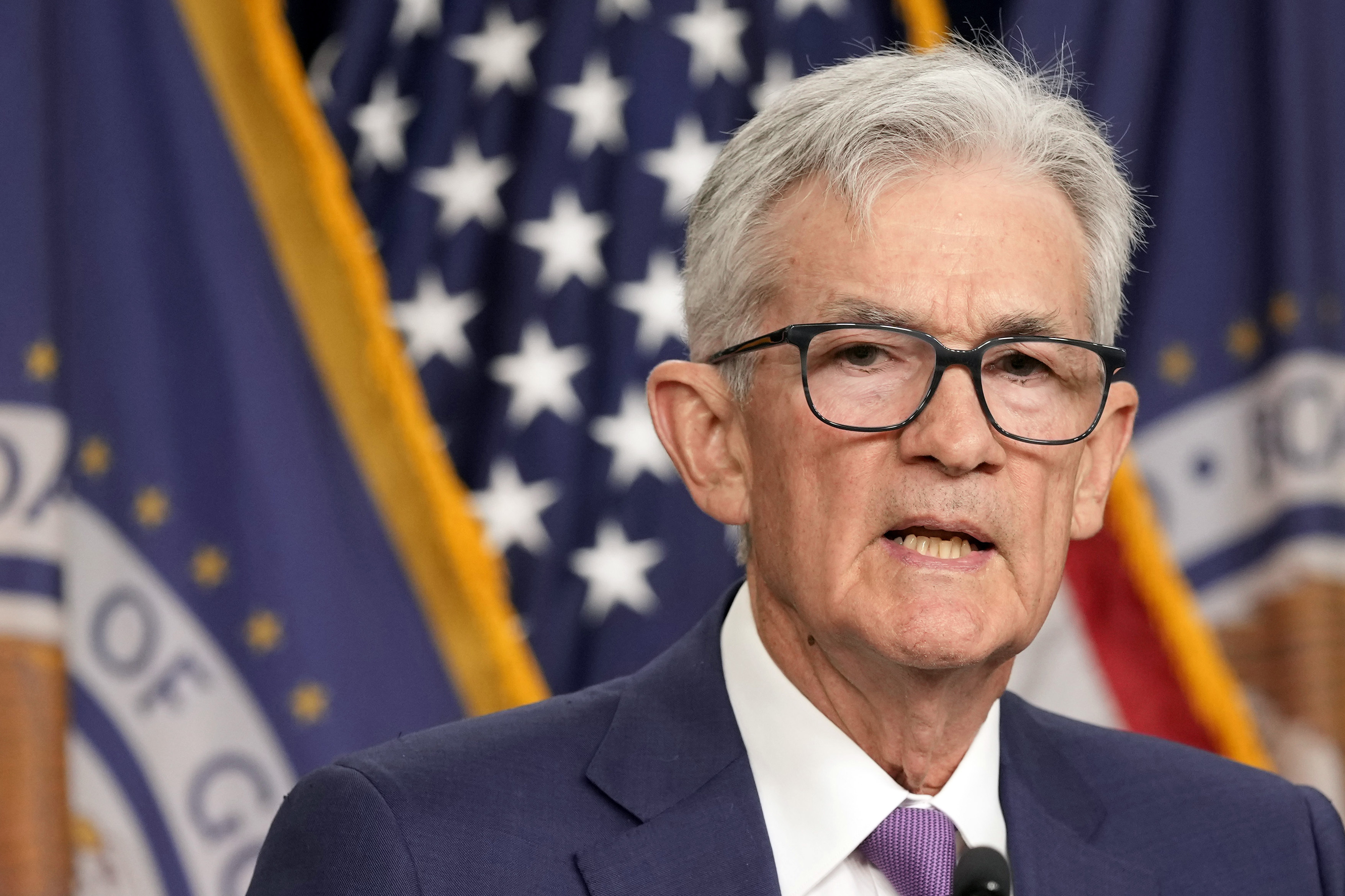 Jerome Powell, chefen för USA:s centralbank, brottas med inflationsnivån i landet. Arkivbild. Foto: Susan Walsh/AP/TT