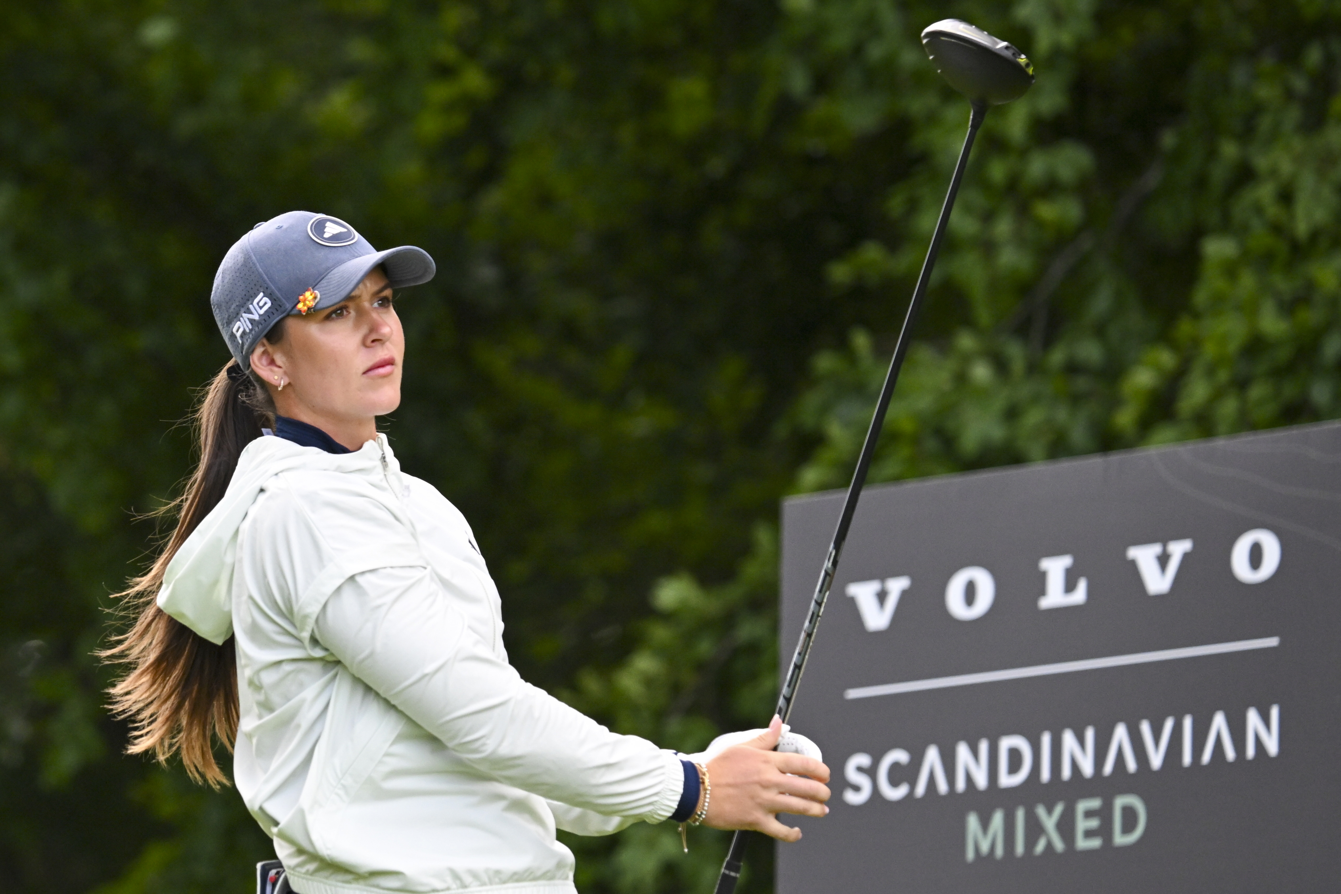 Linn Grant jagar en OS-plats och gick den första rundan av Scandinavian Mixed på Vasatorps GK på fem slag under par. Foto: Jonas Ekströmer/TT