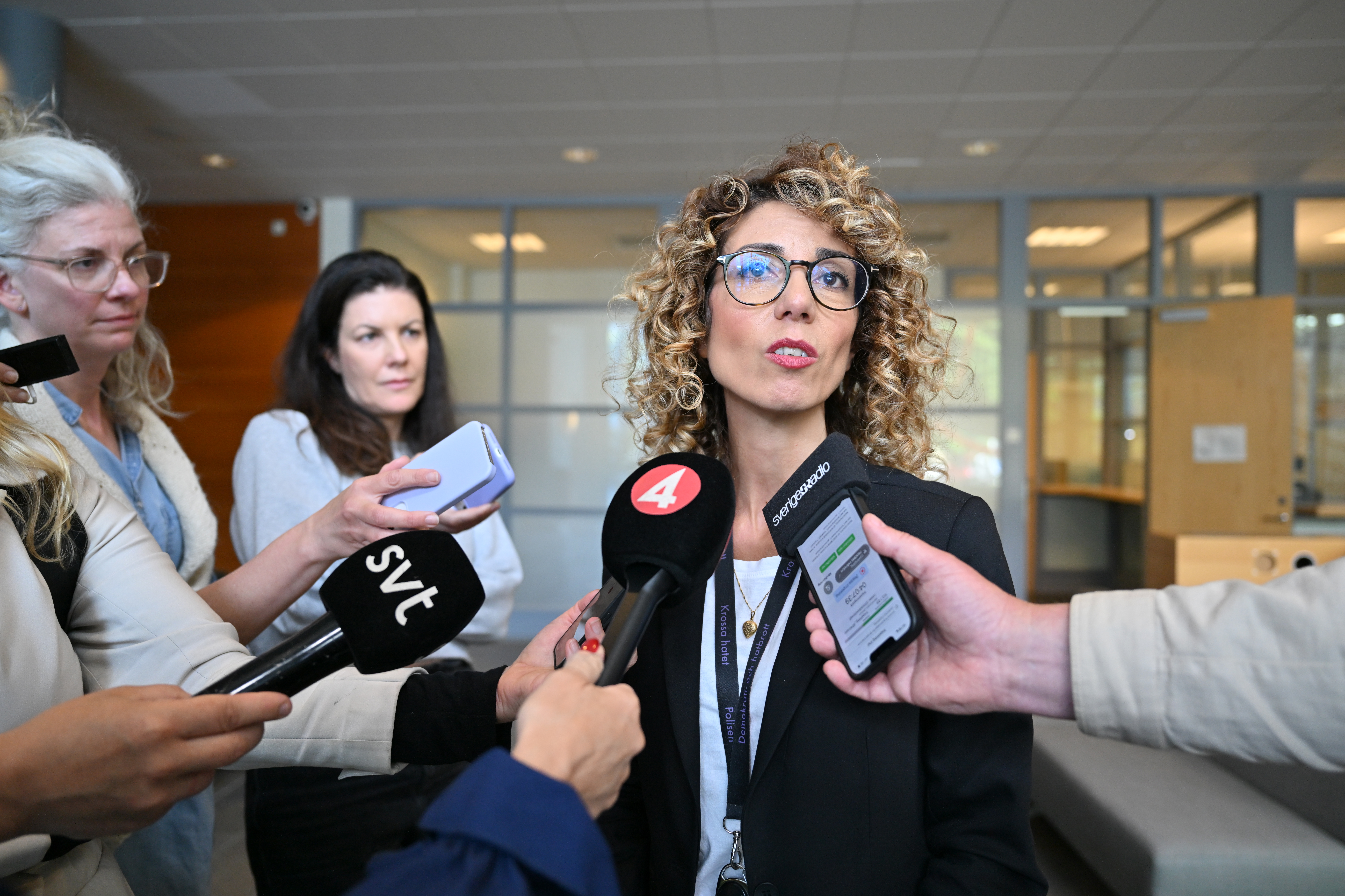 Åklagare Shahrzad Rahimi efter dagens häktningsförhandlingar i Göteborgs tingsrätt. Foto: Hanna Brunlöf Windell/TT