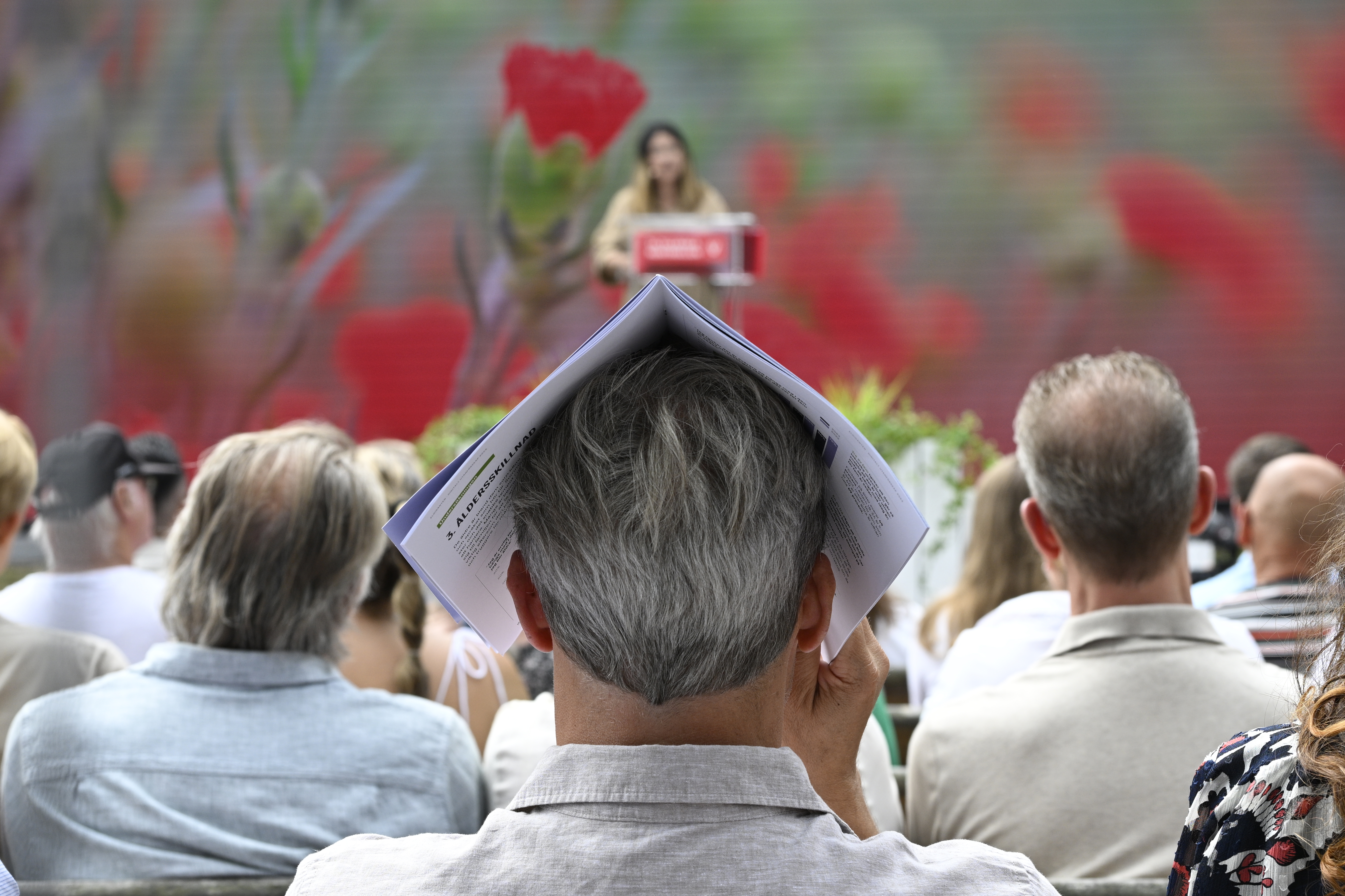 Almedalsveckan tidigarelades för partiledarnas skull. Nu funderar arrangörerna på att flytta veckan igen. Arkivbild. Foto: Anders Wiklund/ TT