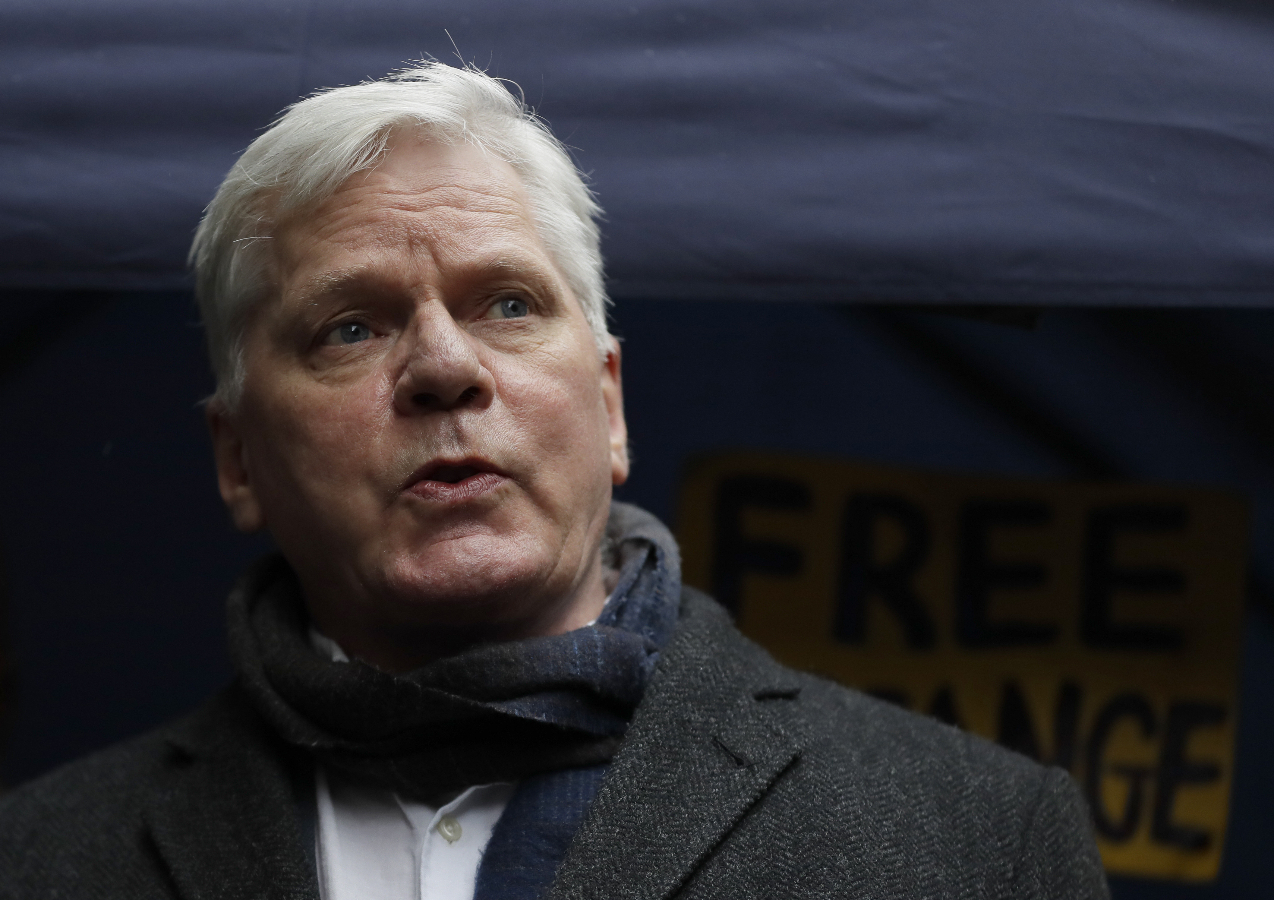 Kristinn Hrafnsson kallar Assanges journalistiska gärning den största under det senaste århundradet. Foto: Kirsty Wigglesworth/AP