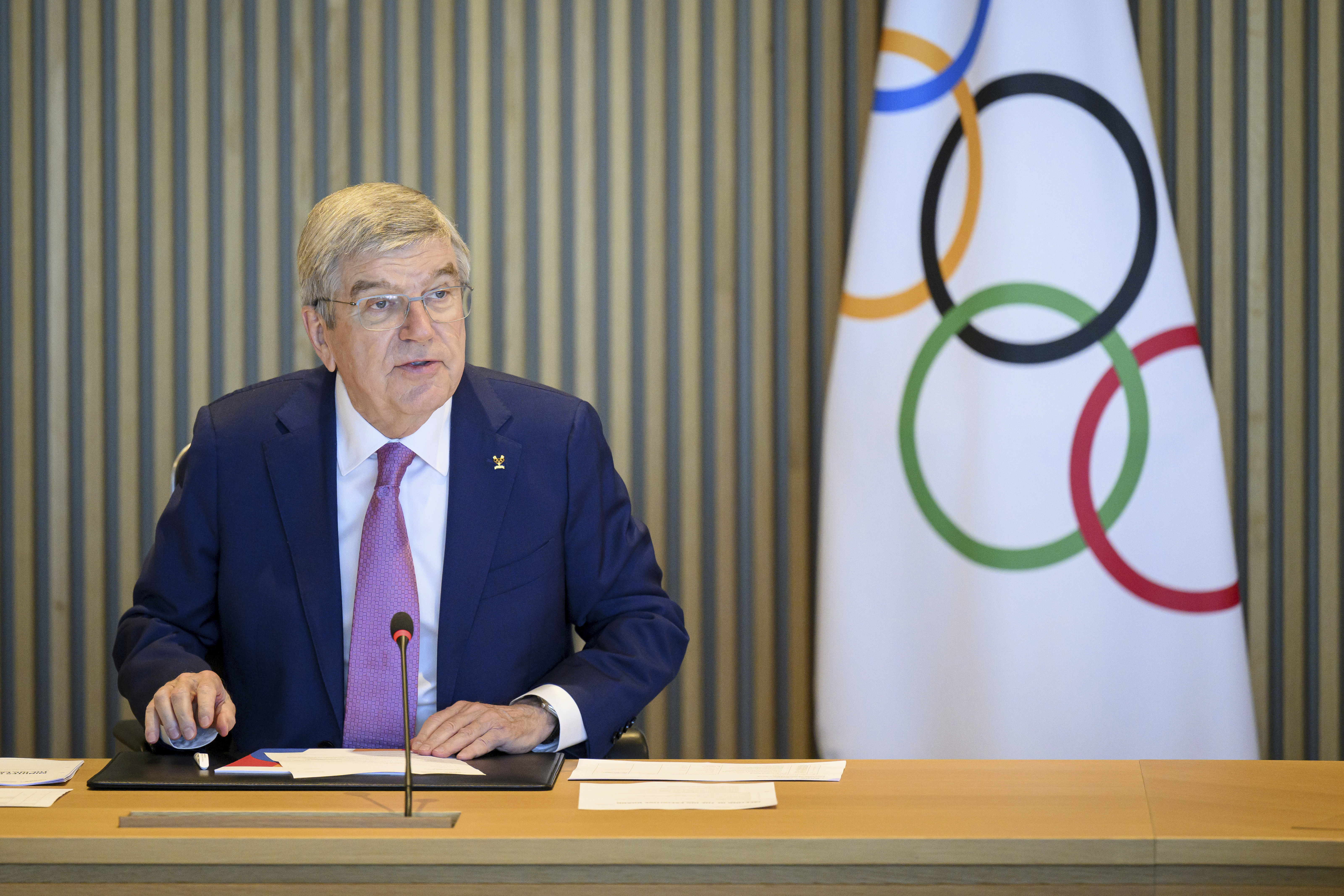 IOK:s ordförande Thomas Bach. Arkivbild. Foto: Laurent Gillieron/Keystone via AP/TT