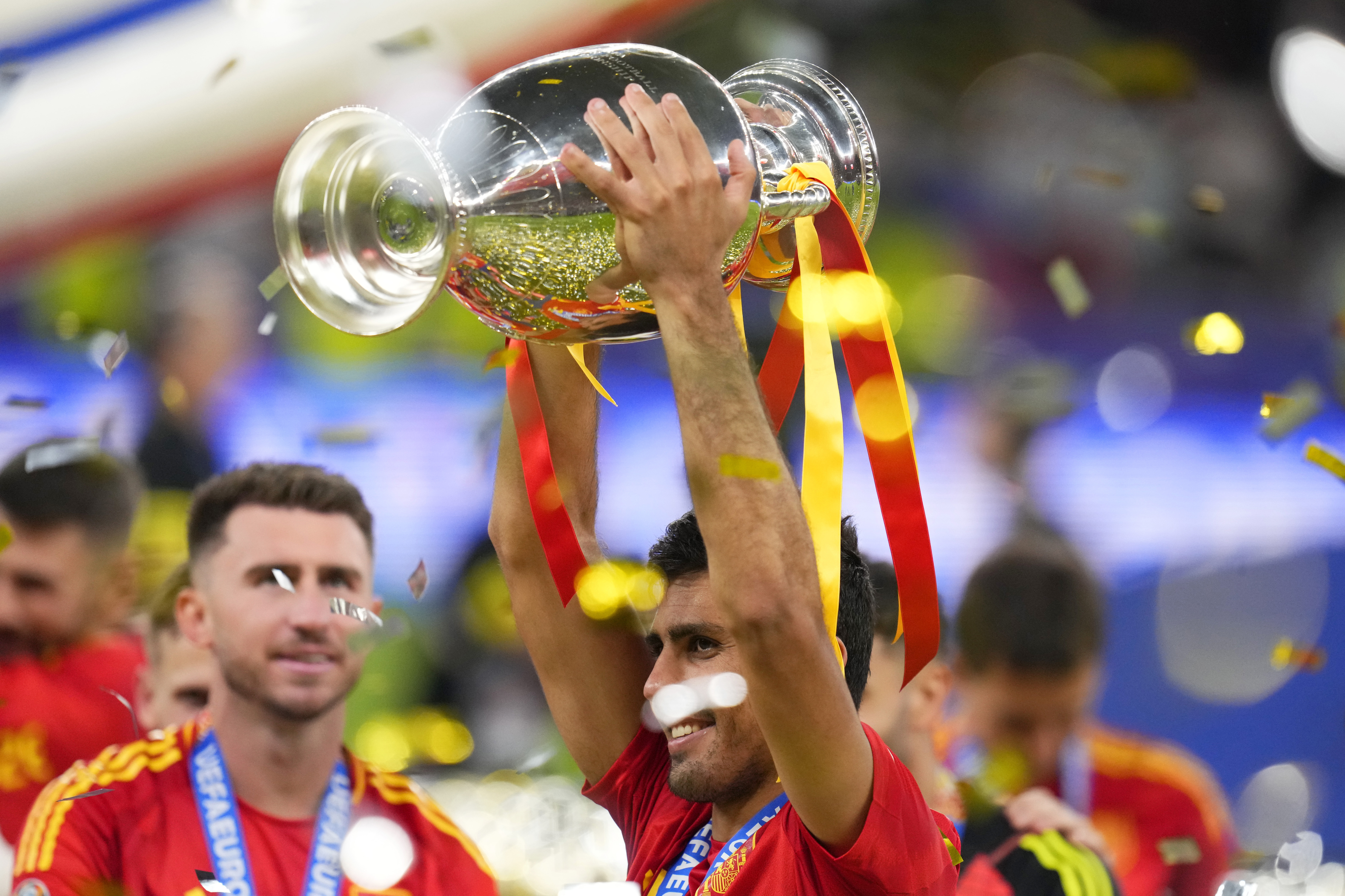 Bäst i EM: Spaniens mittfältare Rodri. Foto: Manu Fernandez/AP/TT