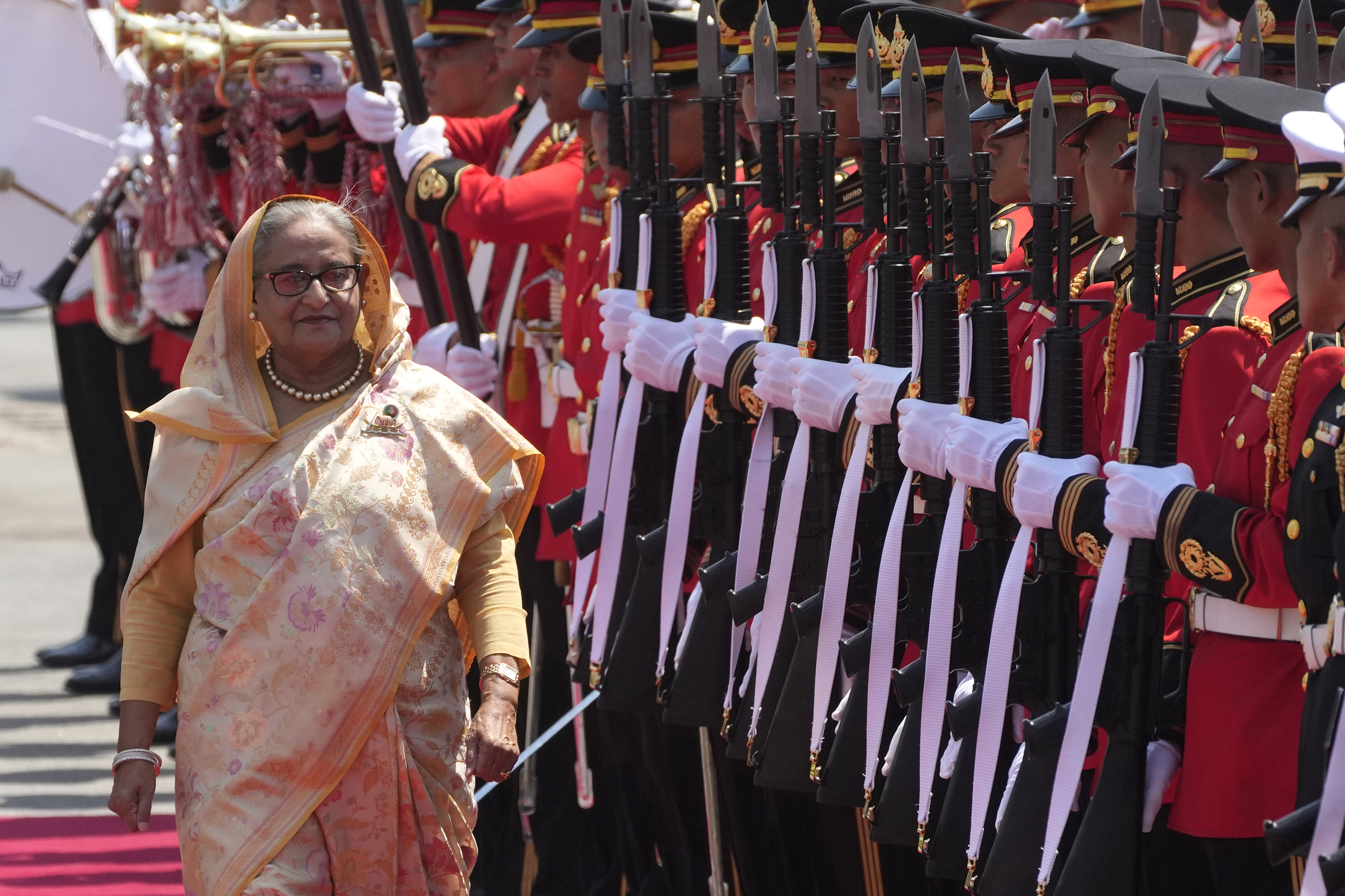 Bangladesh premiärminister Sheikh Hasina under ett besök i Thailand i februari. Foto: Sakchai Lalit/AP/TT