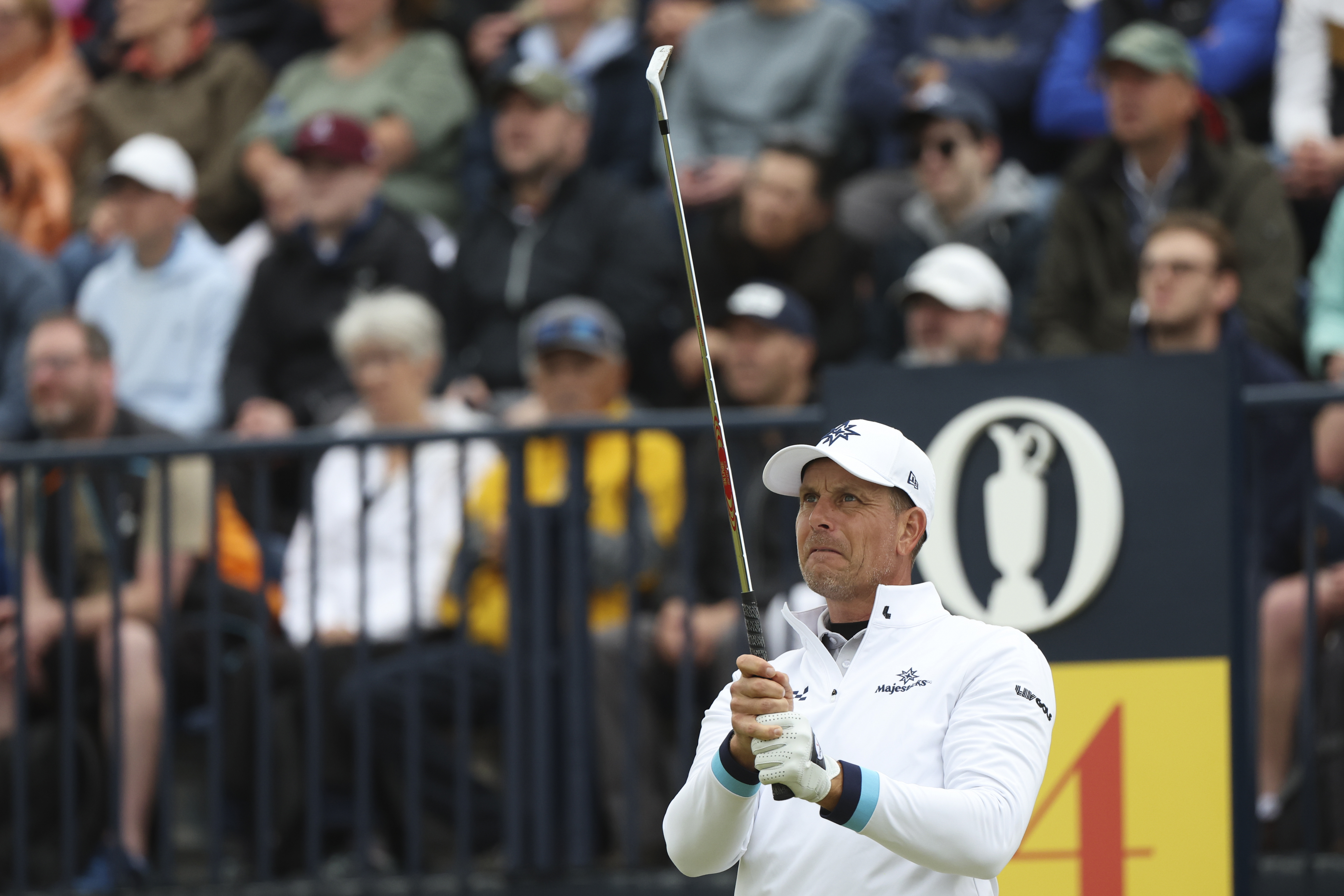 Svenske golfaren Henrik Stenson under den andra rundan av majortävlingen British Open på Royal Troon i Skottland. Foto: Scott Heppell/AP/TT