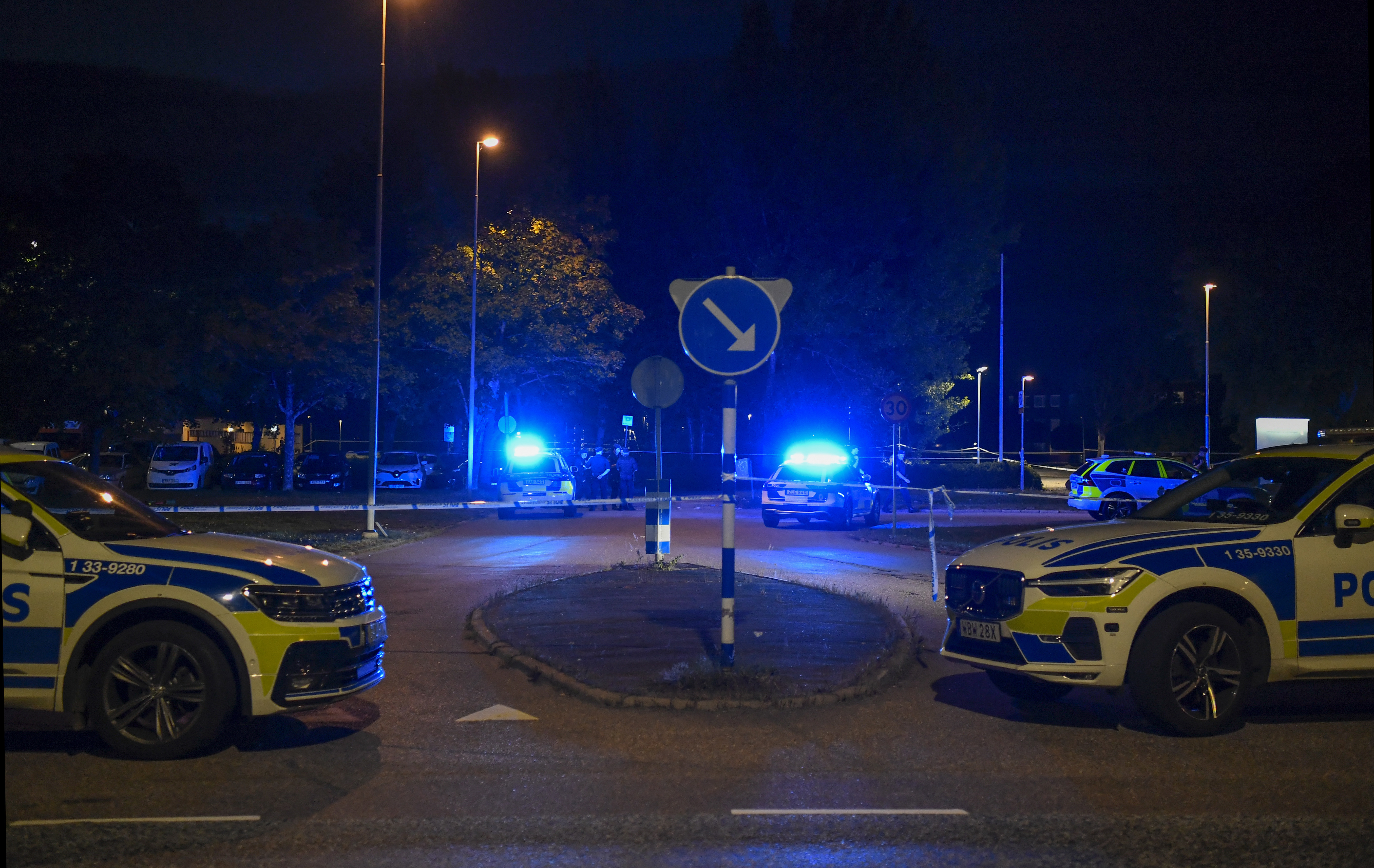 En person har hittats skjuten i Upplands-Bro, norr om Stockholm. Foto: Oscar Olsson/TT