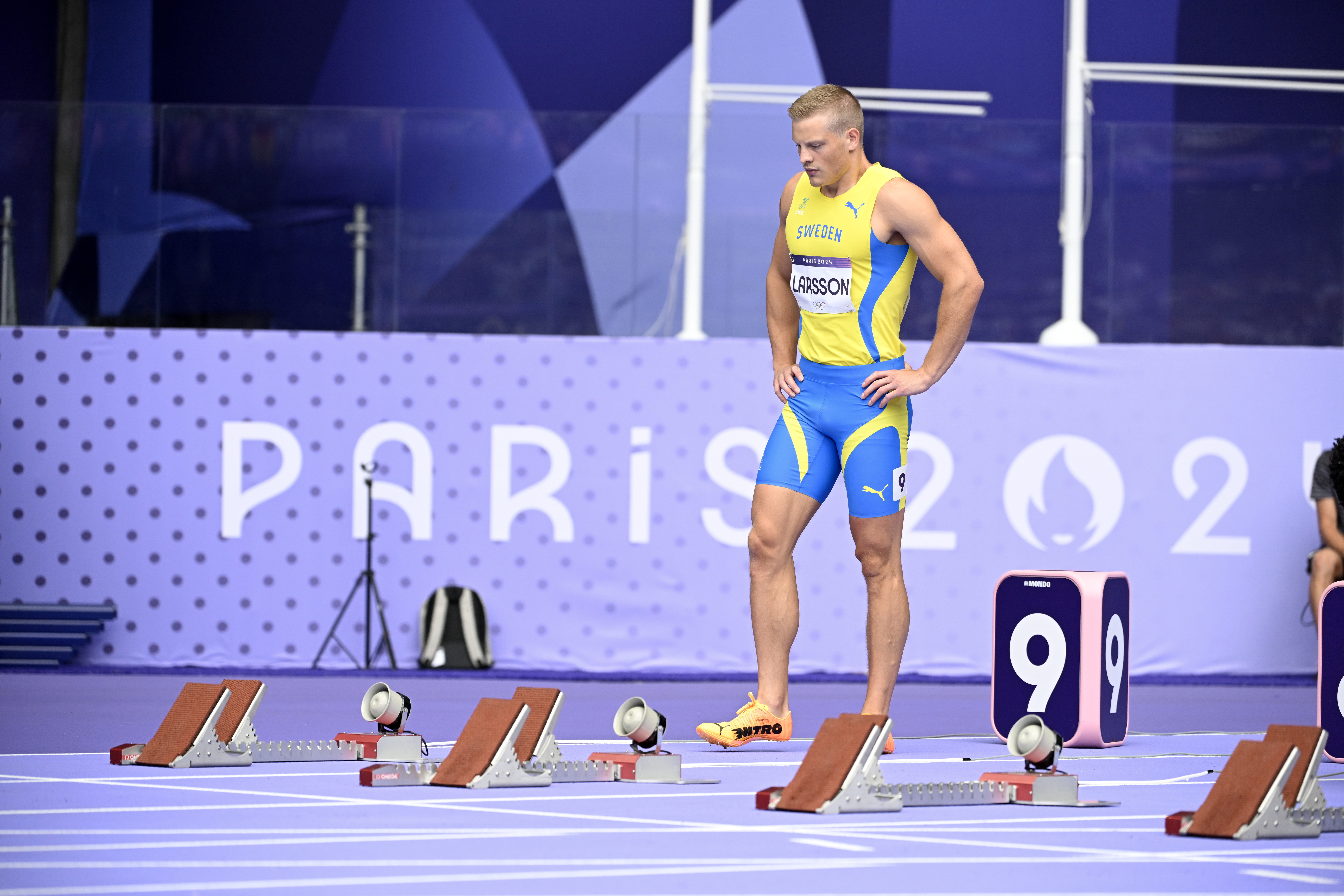 Henrik Larsson är utslagen redan i försöken på 100 meter. Foto: Jessica Gow/TT