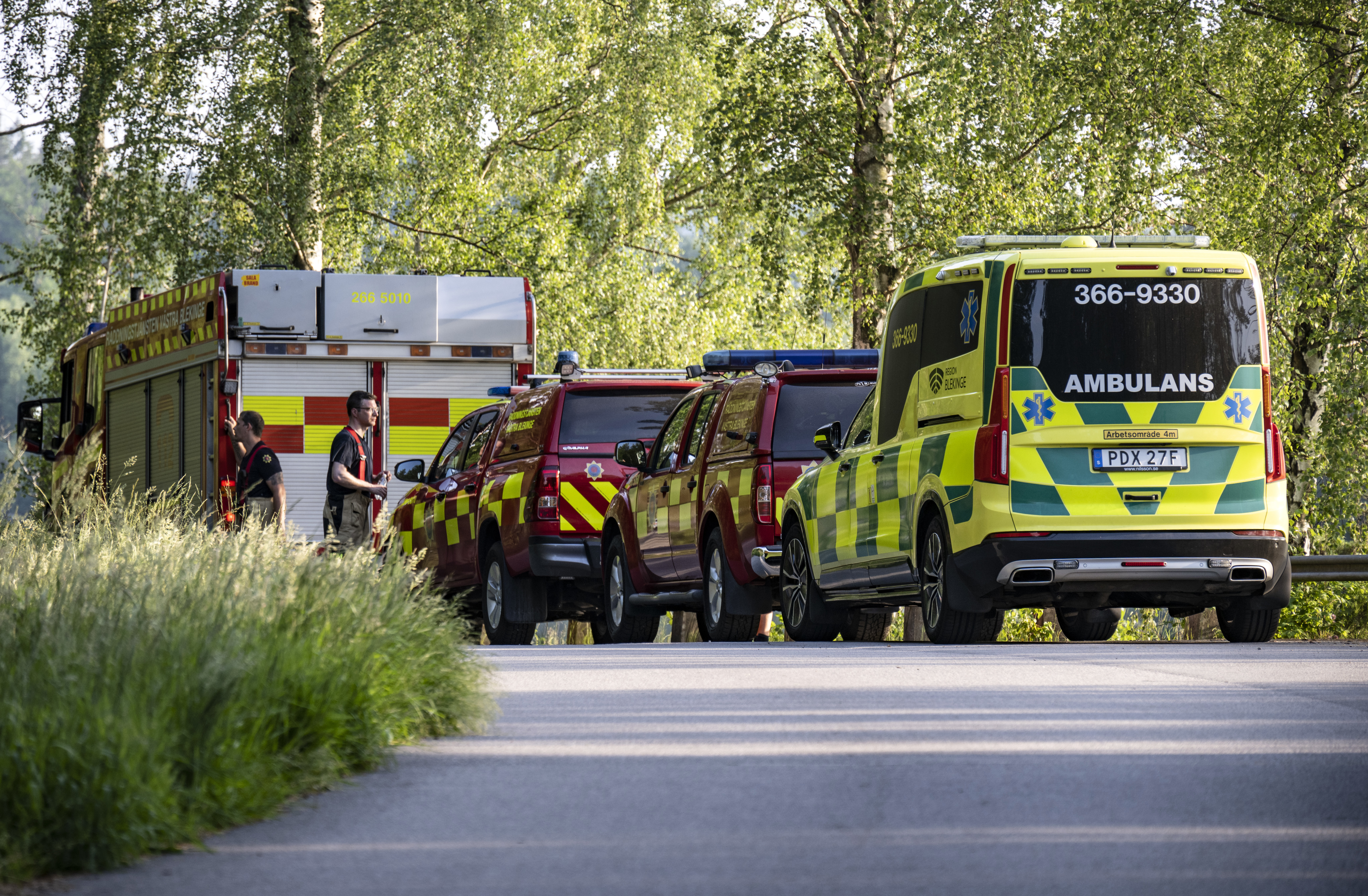Räddningstjänst och ambulans kallades till en sjö i Västervik på måndagen. Arkivbild. Foto: Johan Nilsson/TT