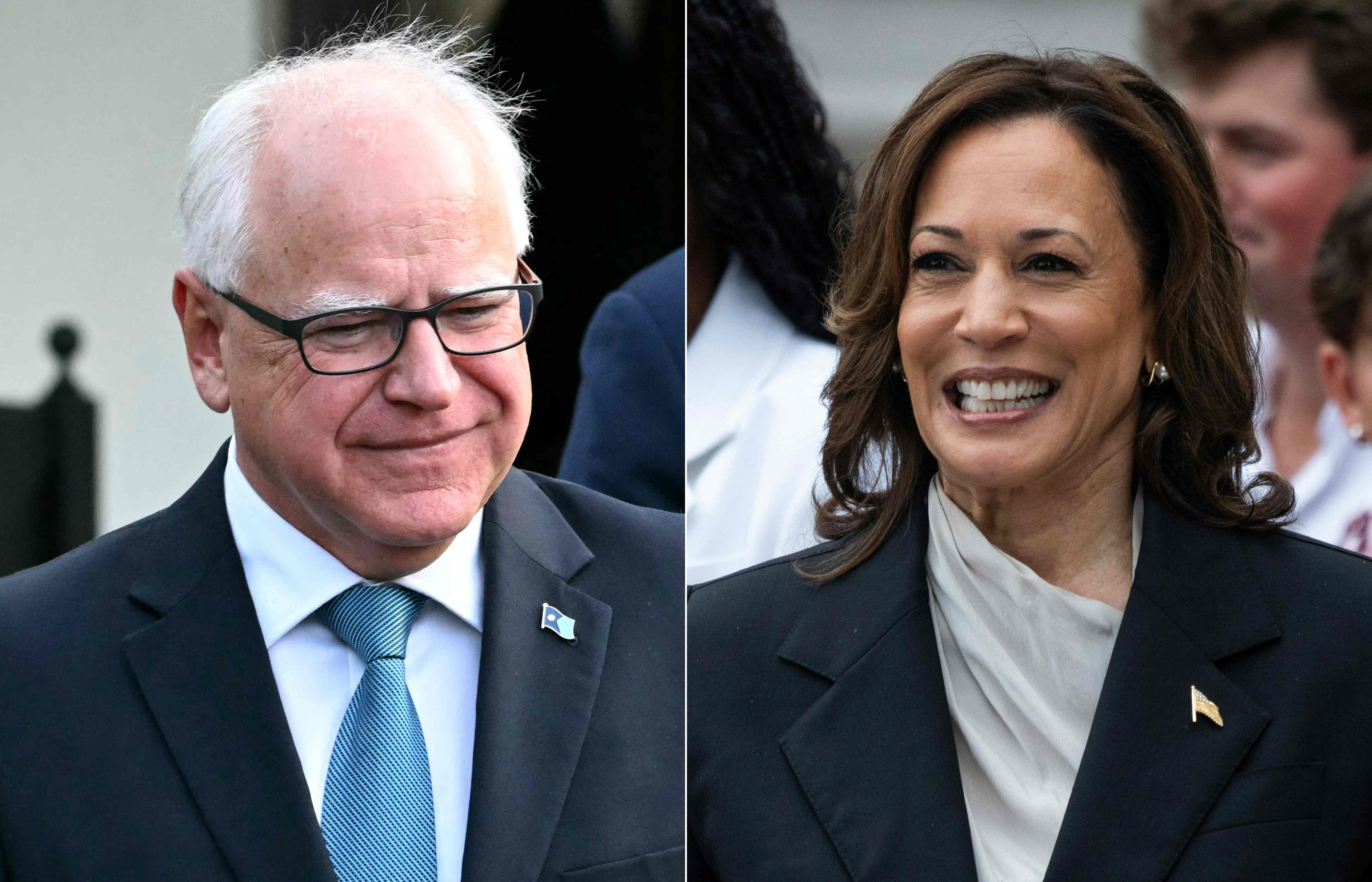 Minnesotas guvernör Tim Walz har valts till Kamala Harris vicepresidentkandidat. Foto: Jim Watson & Chris Kleponis/AFP/TT