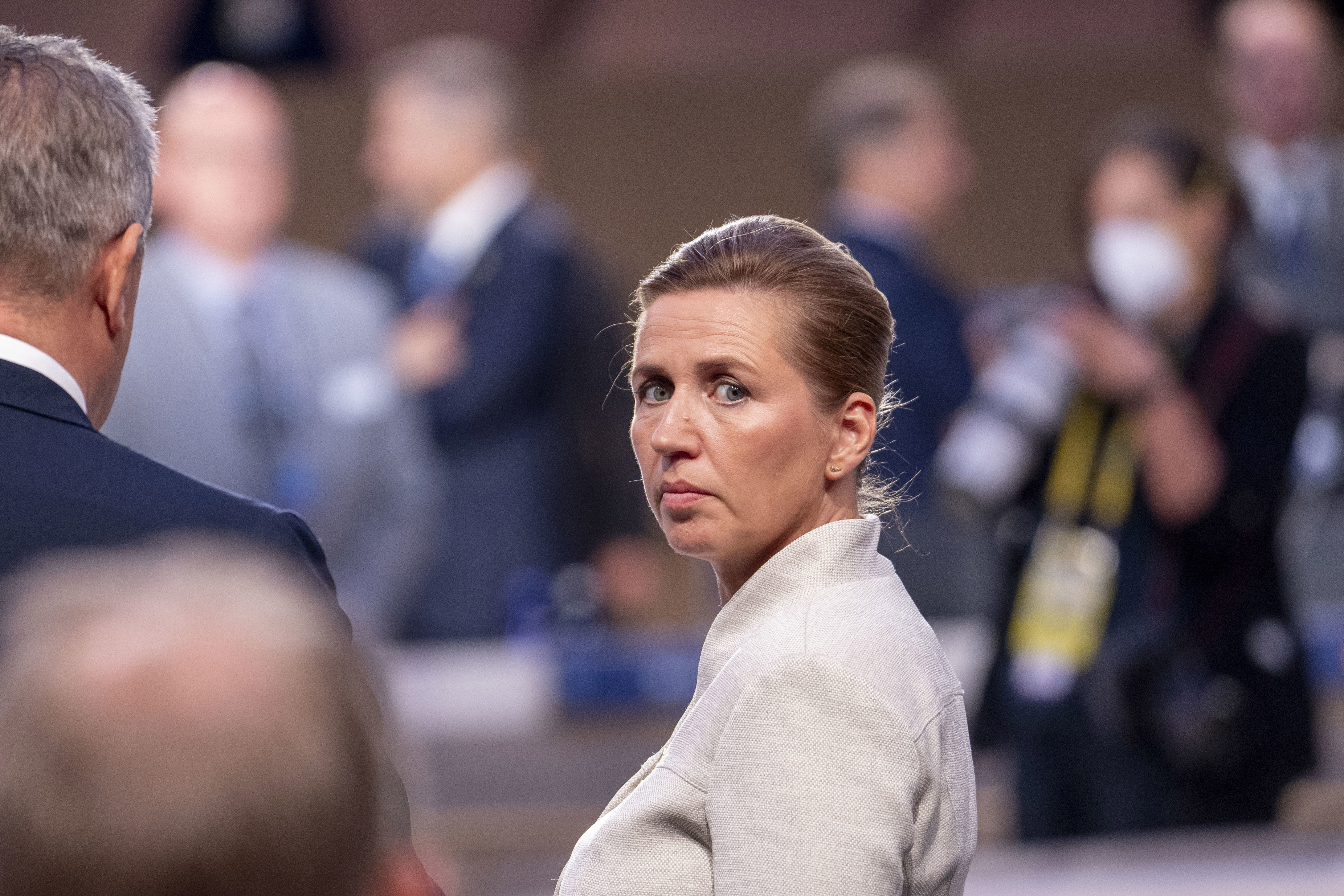 Danmarks statsminister Mette Frederiksen (S) blev den 7 juni slagen av en man på Kultorvet i central Köpenhamn. Arkivbild. Foto: Javad Parsa/NTB/TT