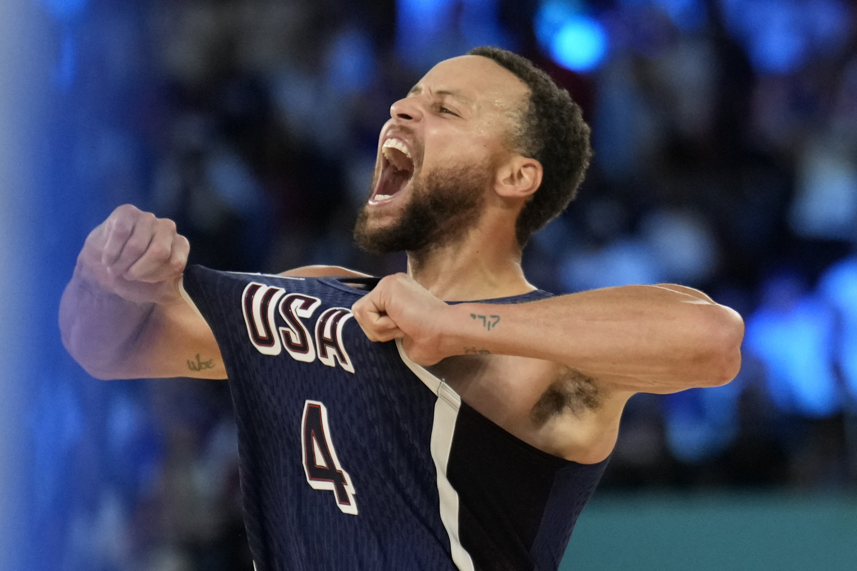 Stephen Curry avgjorde OS-finalen mot Frankrike. Foto: Mark J. Terrill/AP/TT