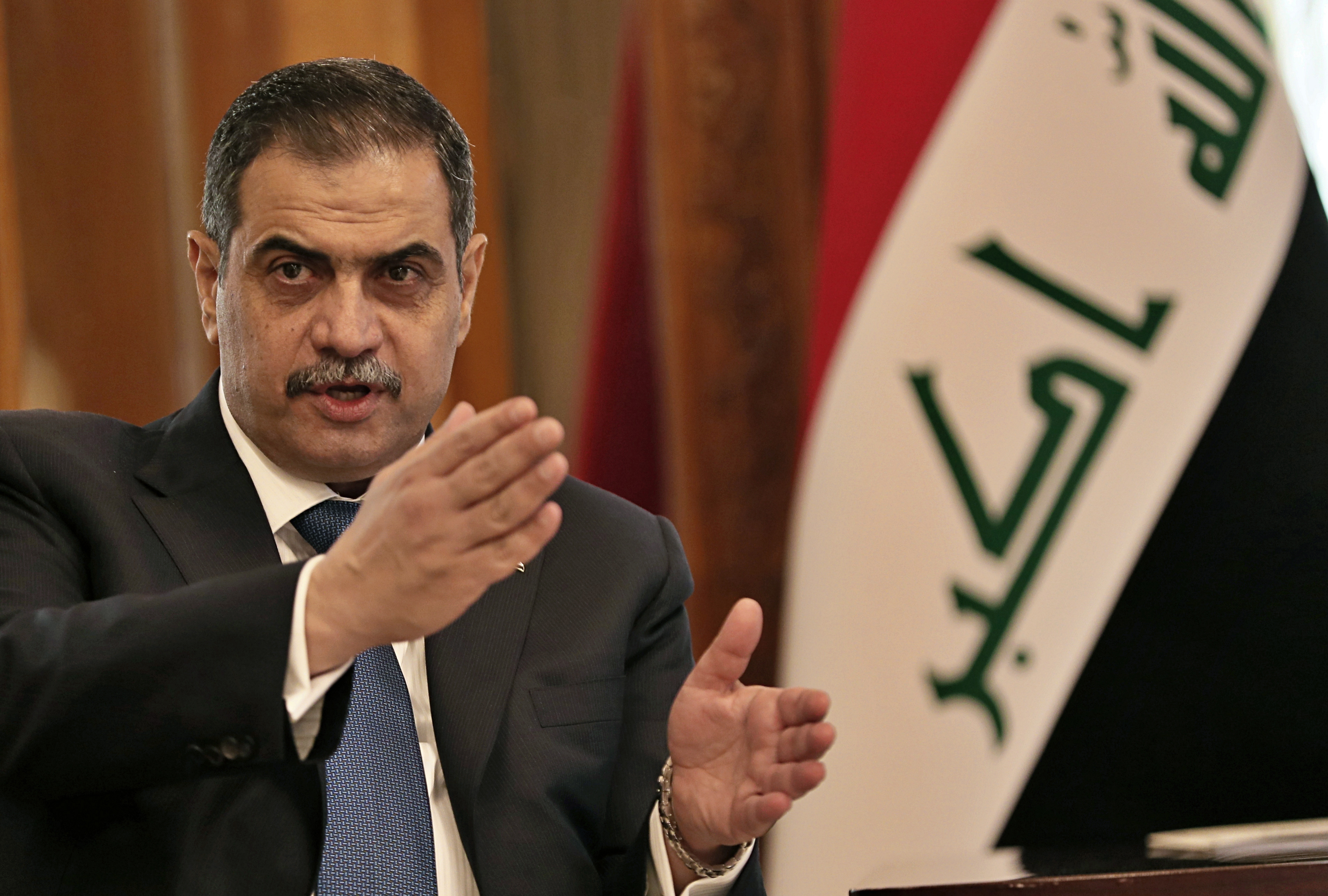 Iraks tidigare försvarsminister Najah al-Shammari. Arkivbild. Foto: Hadi Mizban/AP/TT
