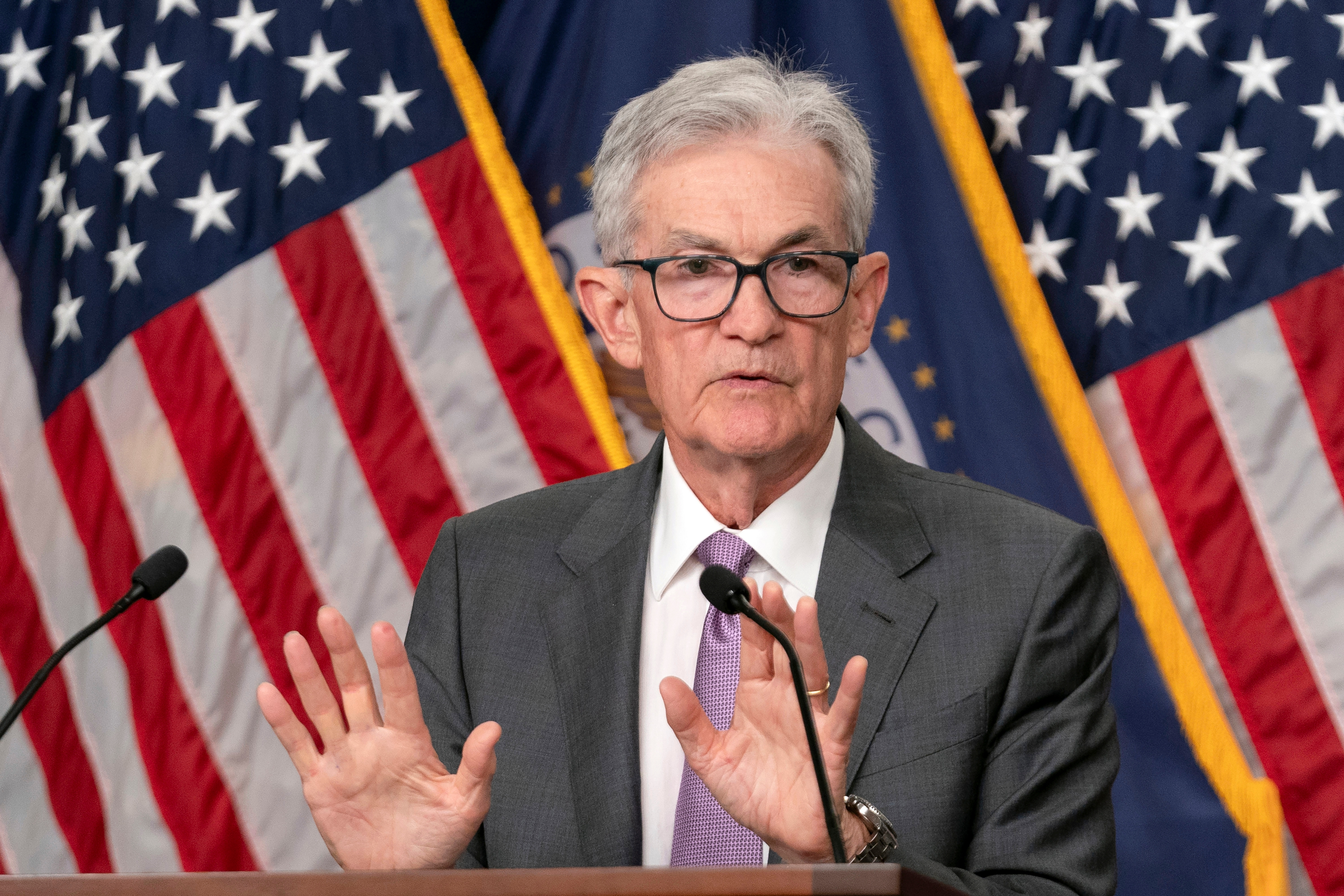 Fullt fokus på centralbankschefen Jerome Powell inför det årliga symposiet i Jackson Hole, Wyoming, till veckoslutet. Arkivbild Foto: Jose Luis Magana AP/TT