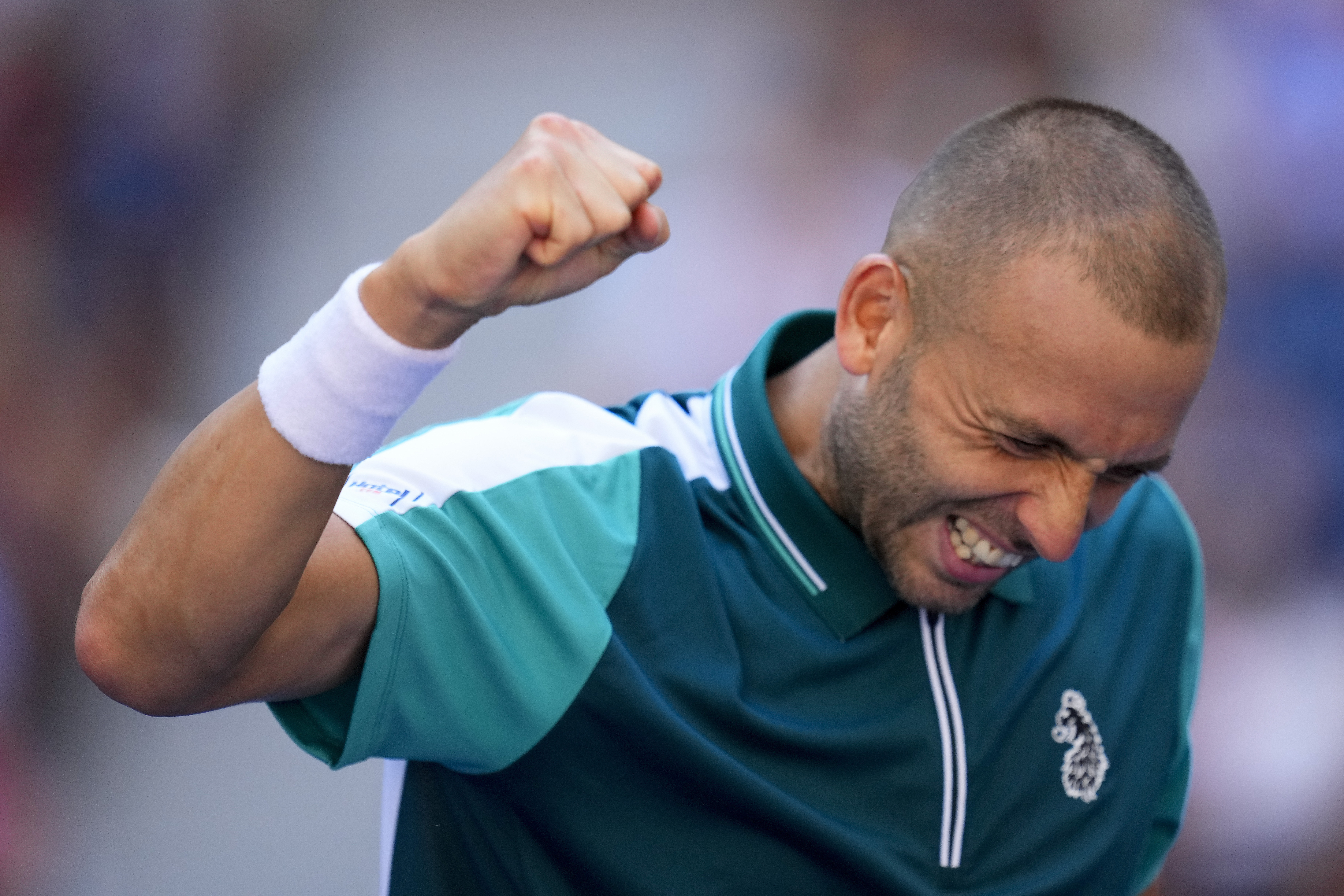 Britten Daniel Evans slog Karen Chatjanov i en maratonmatch i US Open över 5 timmar och 35 minuter. Den längsta matchen i grand slam-turneringens historia. Arkivbild. Foto: Manu Fernandez/AP/TT