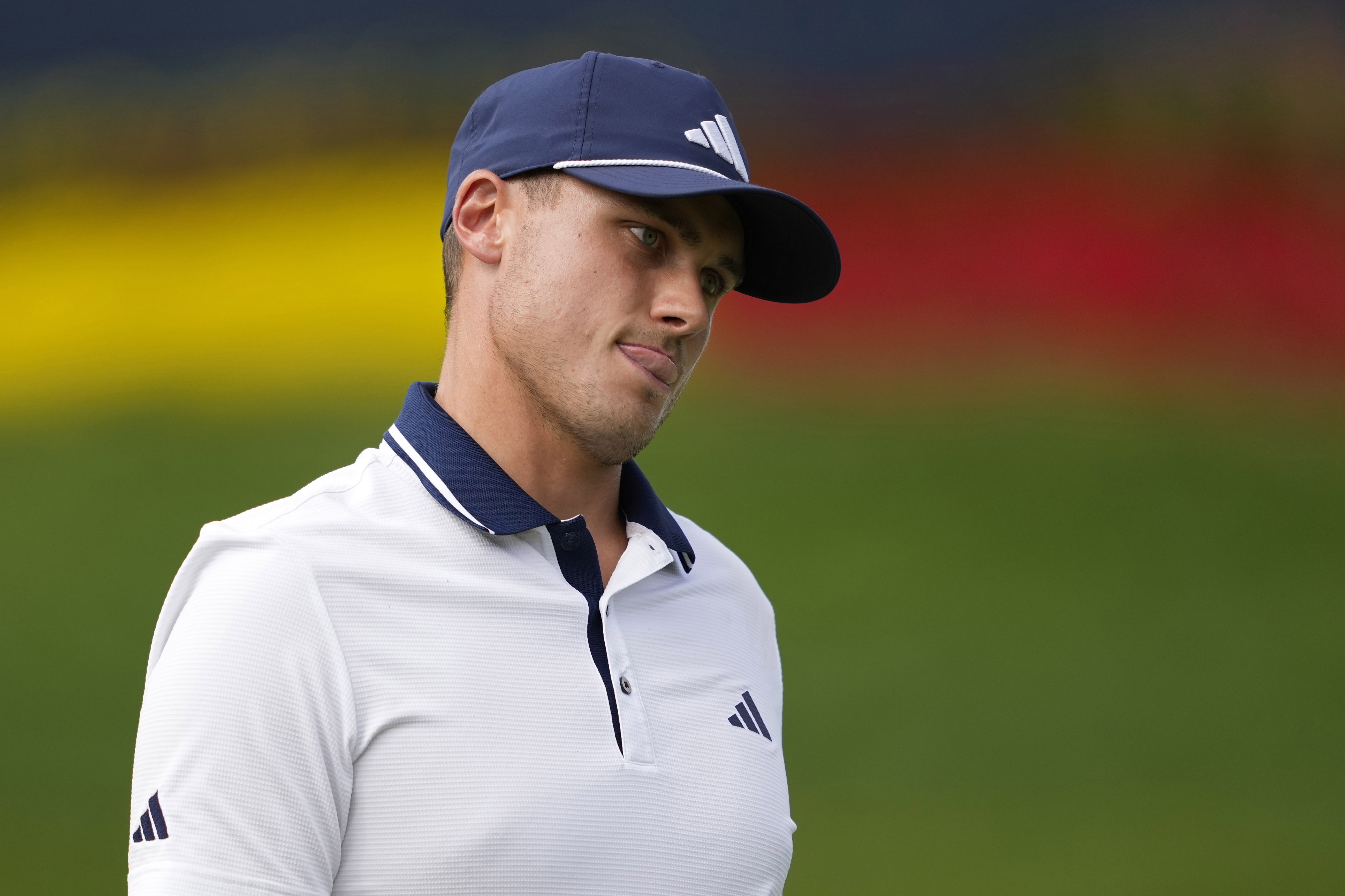 Ludvig Åberg har långt till täten i PGA-tourens finaltävling. Arkivbild. Foto: Matt York/AP/TT