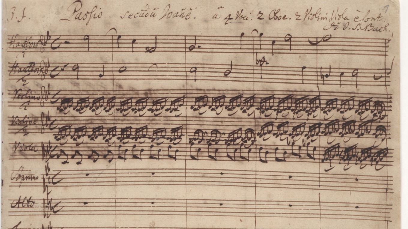 Första sidan av Johannespassionen i J. S. Bachs handskrift.
Foto: Public Domain