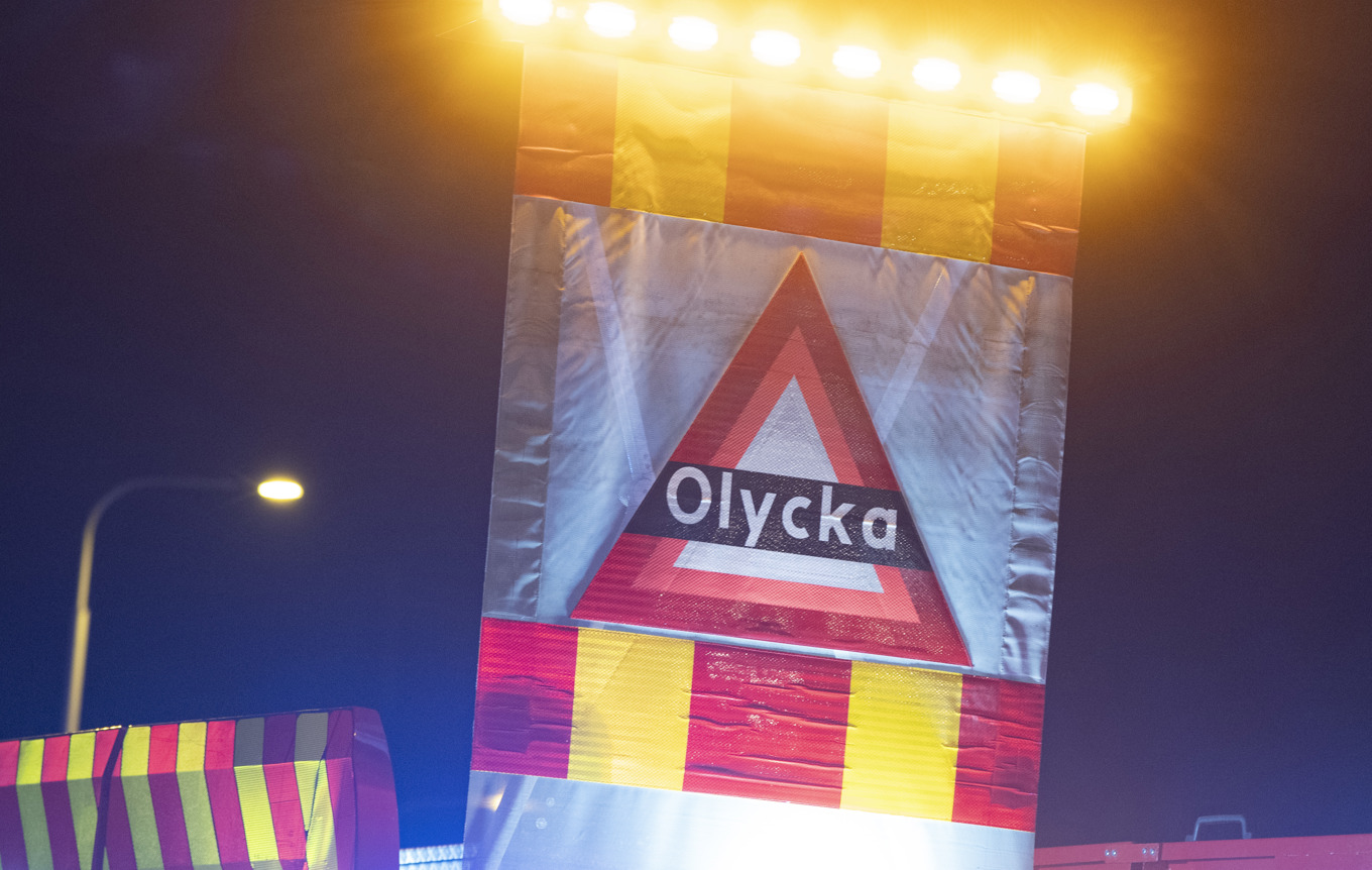 Polis har spärrat av vägen i nordlig riktning med anledning av olyckan. Arkivbild. Foto: Johan Nilsson/TT