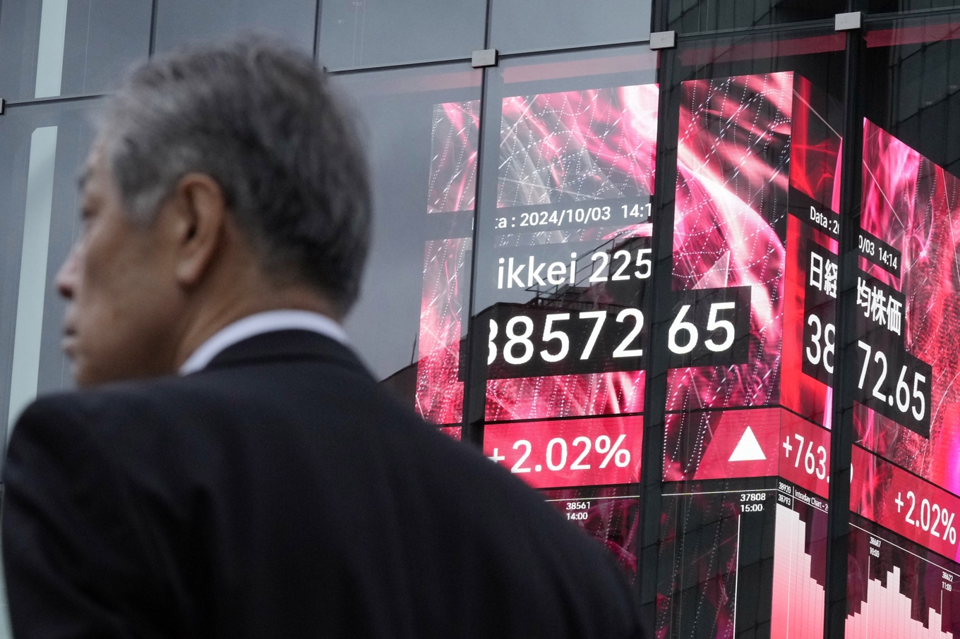 Tokyobörsen blickar uppåt. Arkivbild. Foto: Eugene Hoshiko/AP/TT
