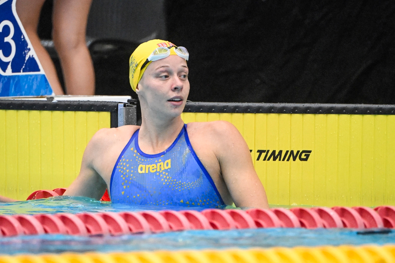 Louise Hansson simmade i Sveriges mixedlag. Arkivbild. Foto: Fredrik Sandberg/TT