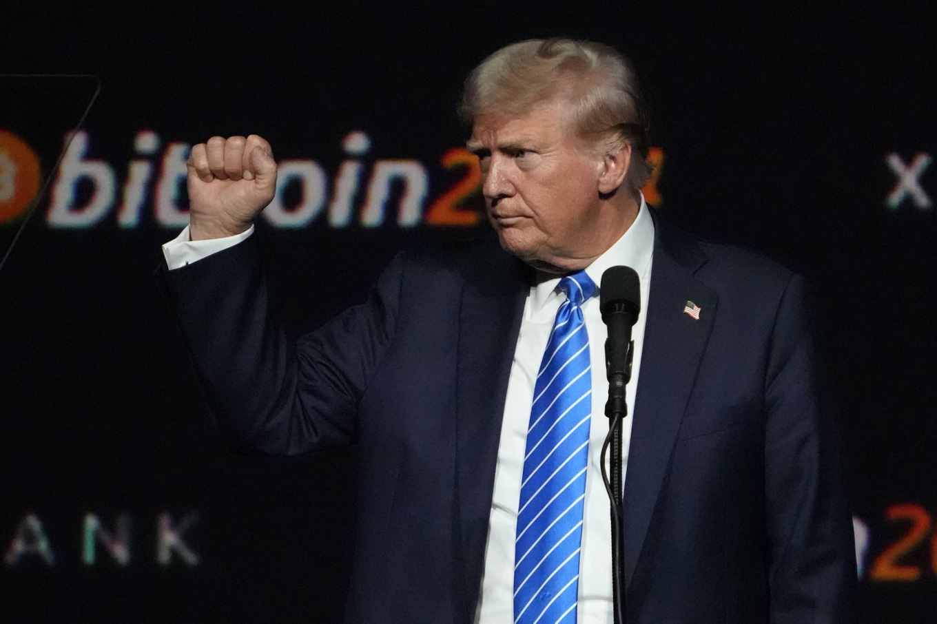 Tillträdande presidenten Donald Trump vid en bitcoin-konferens i somras. Arkivbild. Foto: Mark Humphrey/AP/TT