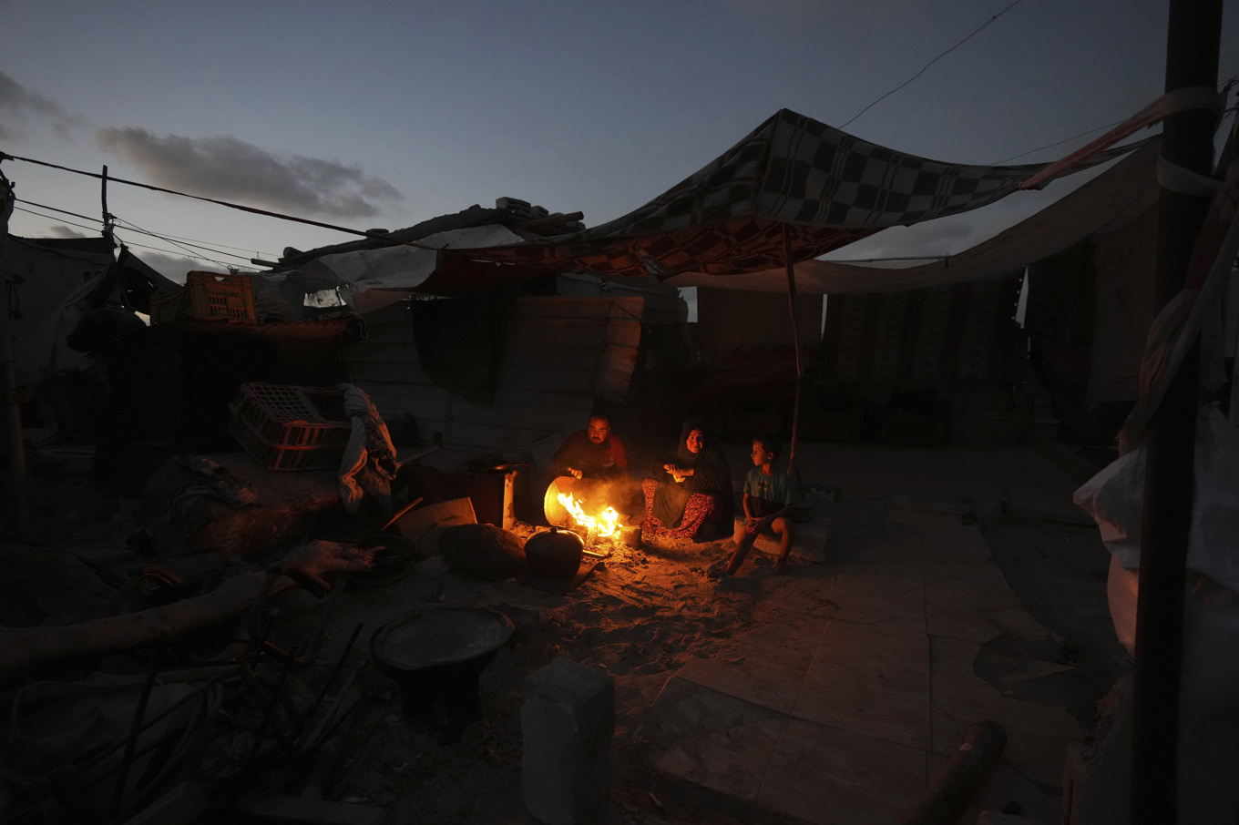 Arkivbild från tältläger i al-Mawasi i september. Foto: Abdel Kareem Hana/AP/TT