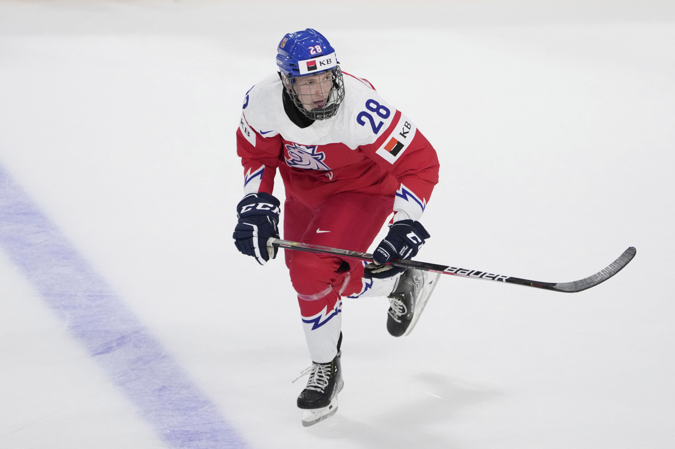 Tjeckiens Eduard Sale gjorde två mål i mötet med Slovakien. Arkivbild. Foto: Darren Calabrese/The Canadian press via AP/TT