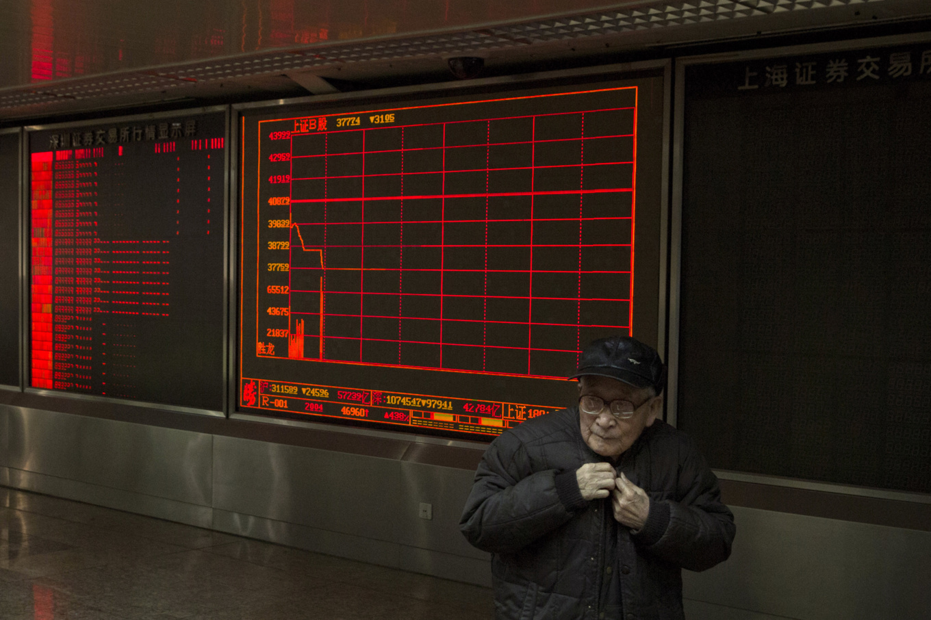 Dystert på Shanghai-börsen. Arkivbild. Foto: Ng Han Guan/AP/TT