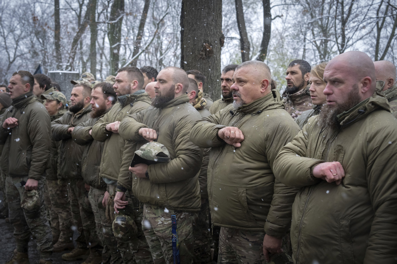 Ukraina soldater under en ceremoni i Kiev i november. Foto: Efrem Lukatsky/AP/TT