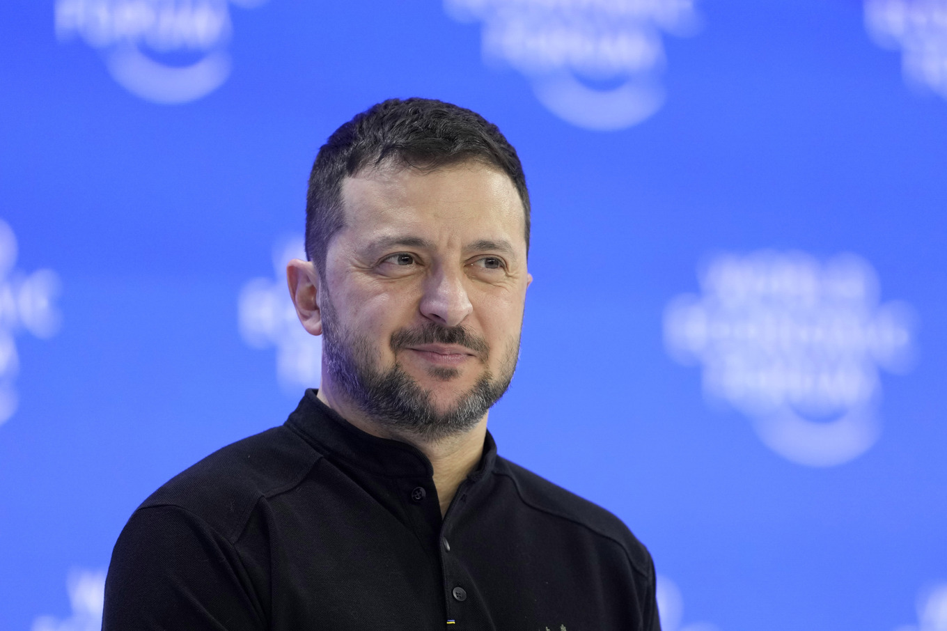 Ukrainas president Volodymyr Zelenskyj i Davos i tisdags. Foto: Markus Schreiber/AP/TT