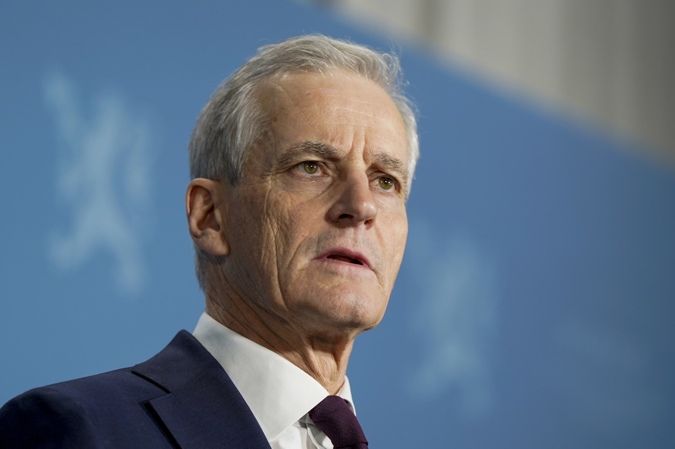 Norges statsminister Jonas Gahr Støre under en pressträff. Foto: Håkon Mosvold Larsen/AP/TT