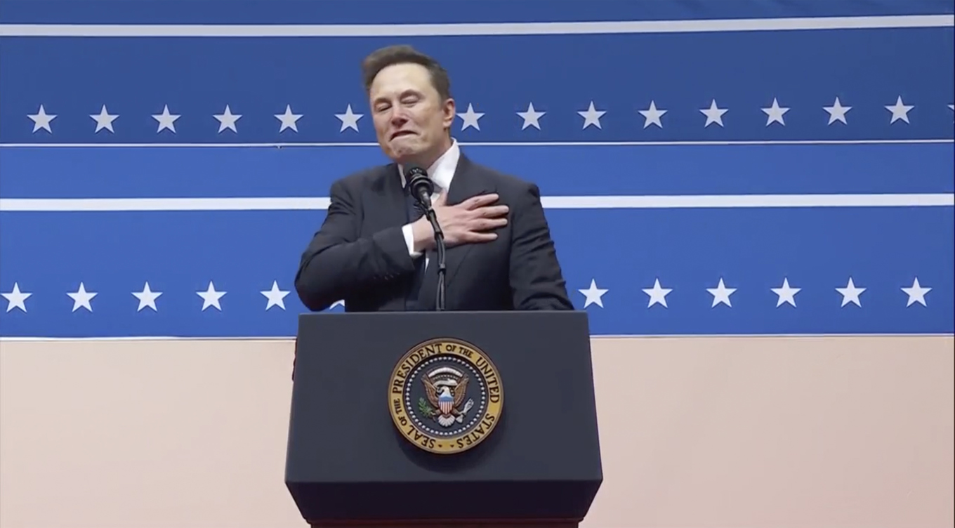 Elon Musk under Donald Trumps installation som president i januari. Foto: AP/TT