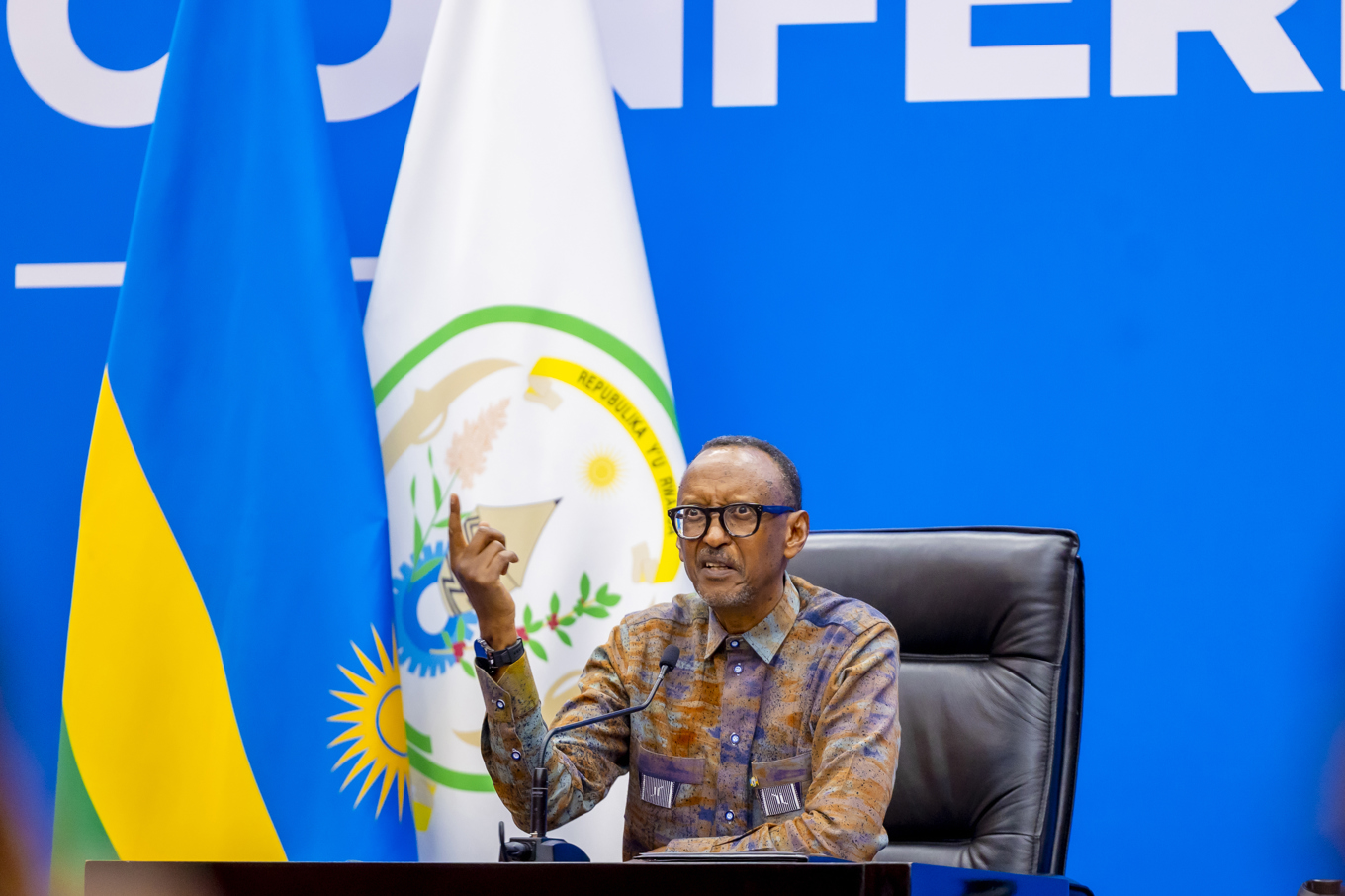Rwandas president Paul Kagame på en presskonferens i början av januari. Foto: Yuhi Augustin/AP/TT