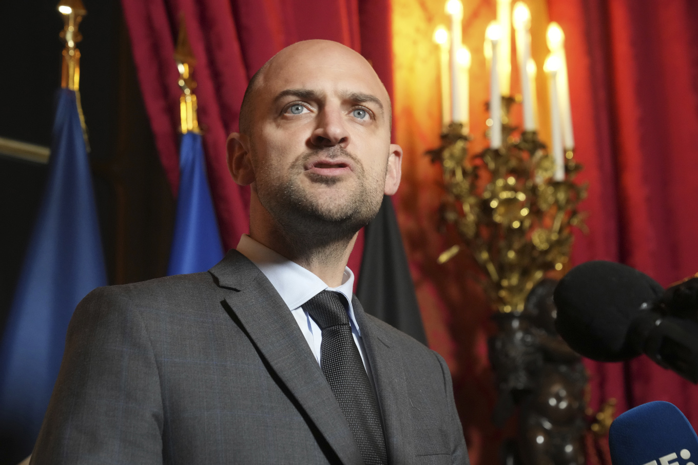 Frankrikes utrikesminister Jean-Noël Barrot efter mötet i Paris. Foto: Michel Euler/AP/TT