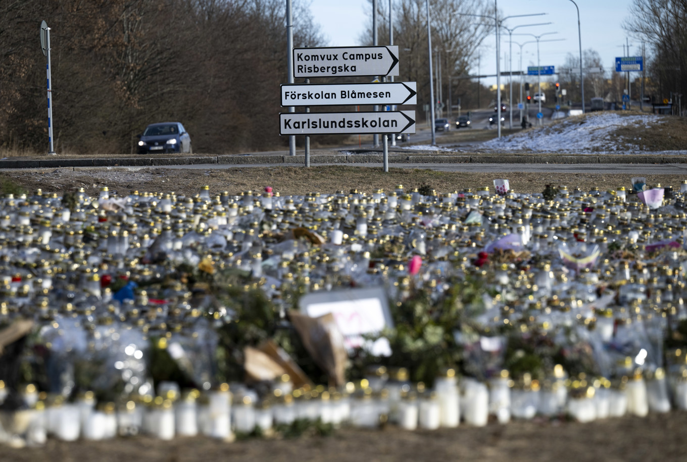 Minnesplatsen utanför Risbergska i Örebro på torsdagen förra veckan. Foto: Pontus Lundahl/TT