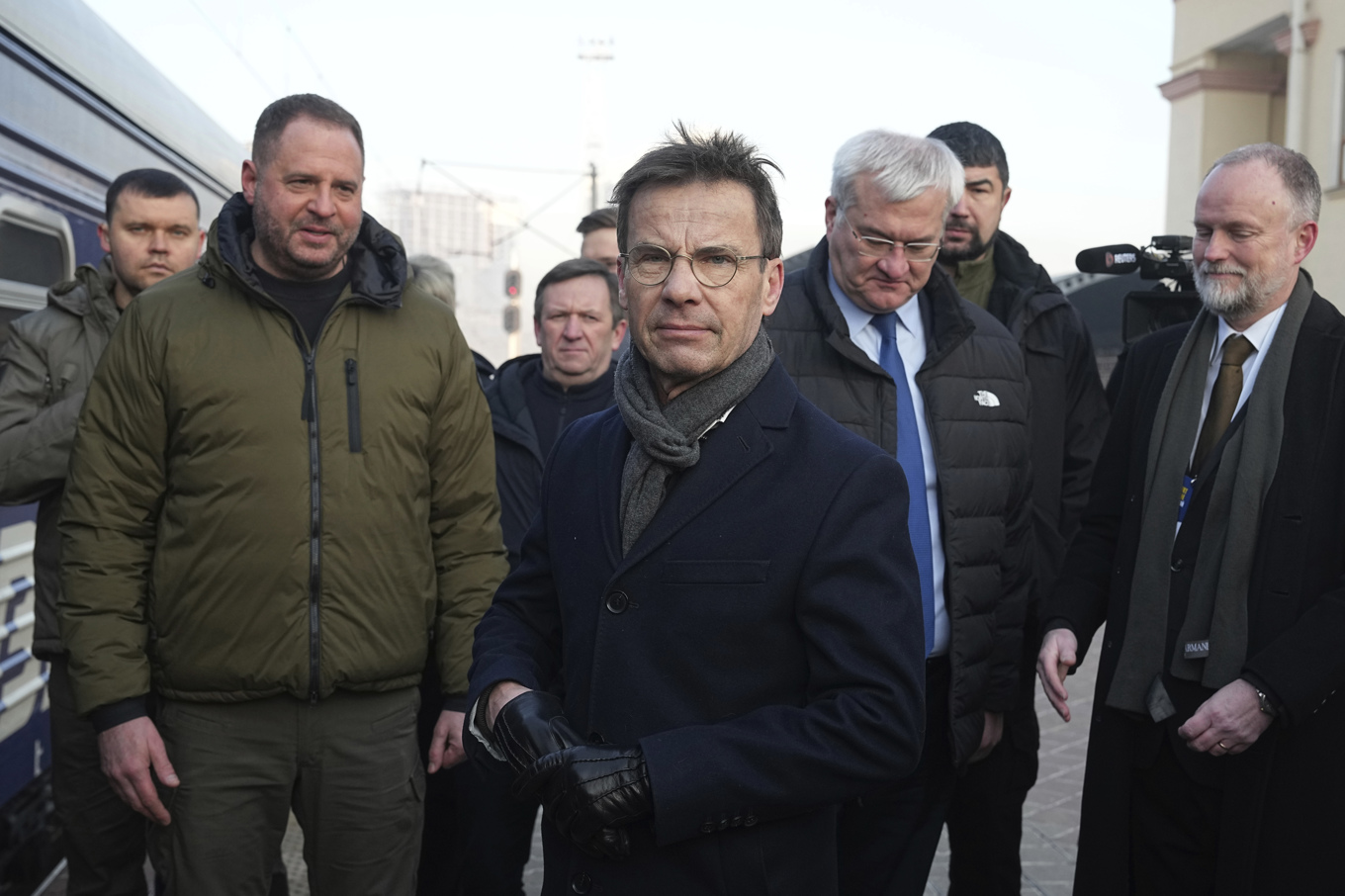 Ulf Kristersson på plats i Kiev för årsdagen av krigsutbrottet. Foto: Efrem Lukatsky AP/TT