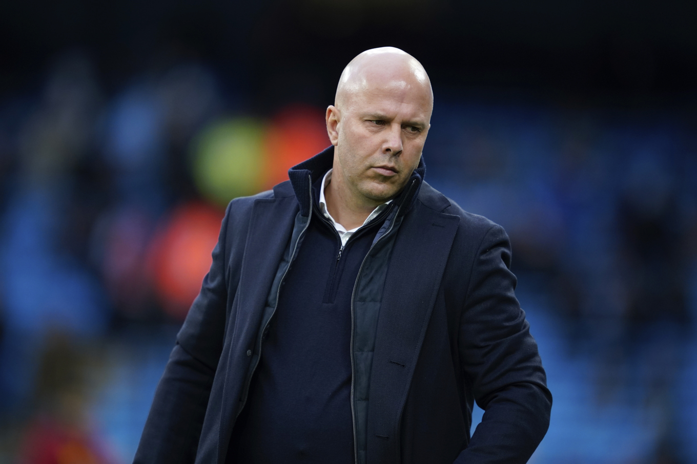 Arne Slot i söndagens 2–0-seger borta mot Manchester City i Premier League. Foto: Dave Thompson/AP/TT