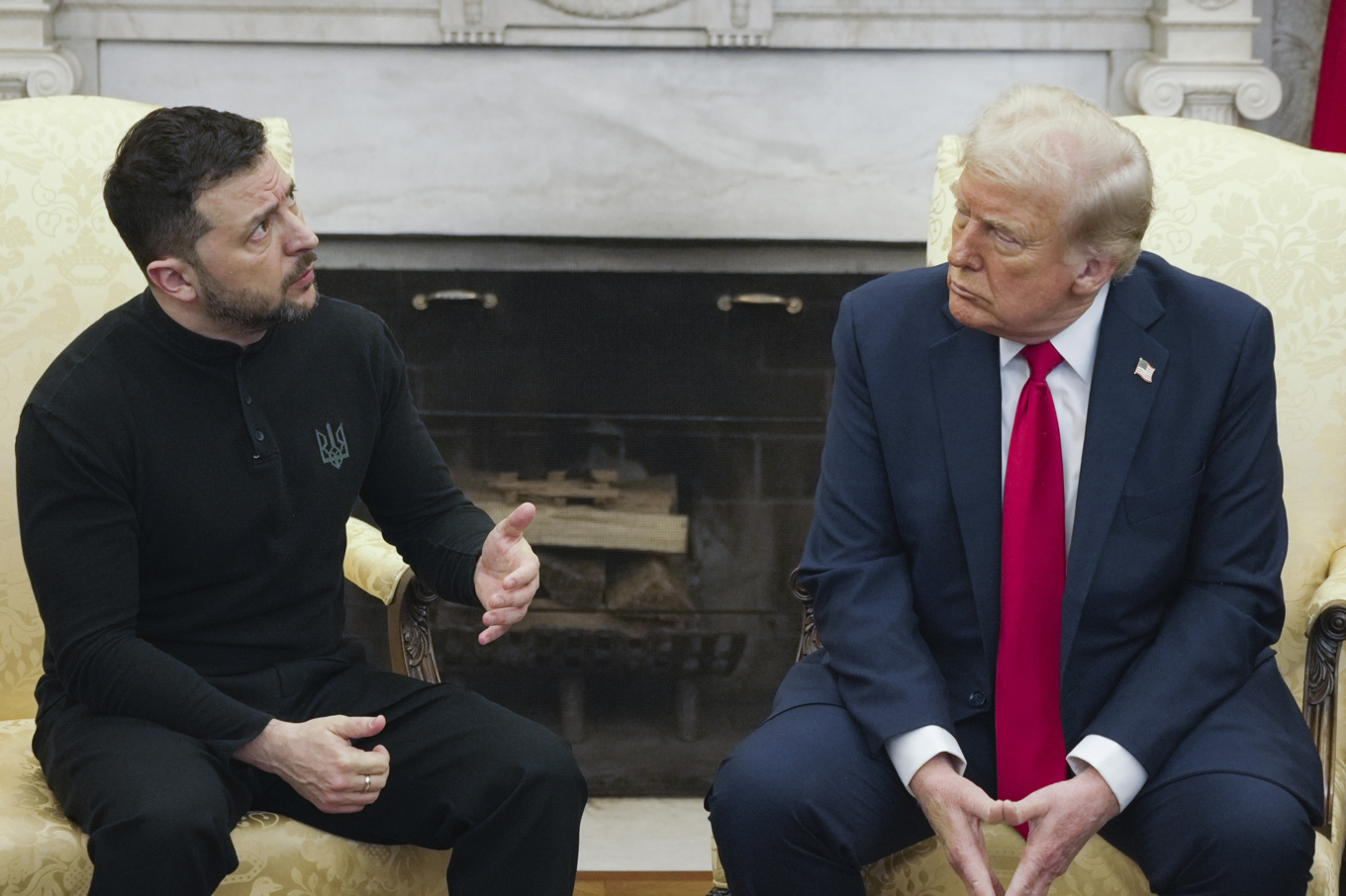 Ukrainas president Volodymyr Zelenskyj är på besök hos president Donald Trump i Vita huset. Foto: Mystyslav Chernov/AP/TT