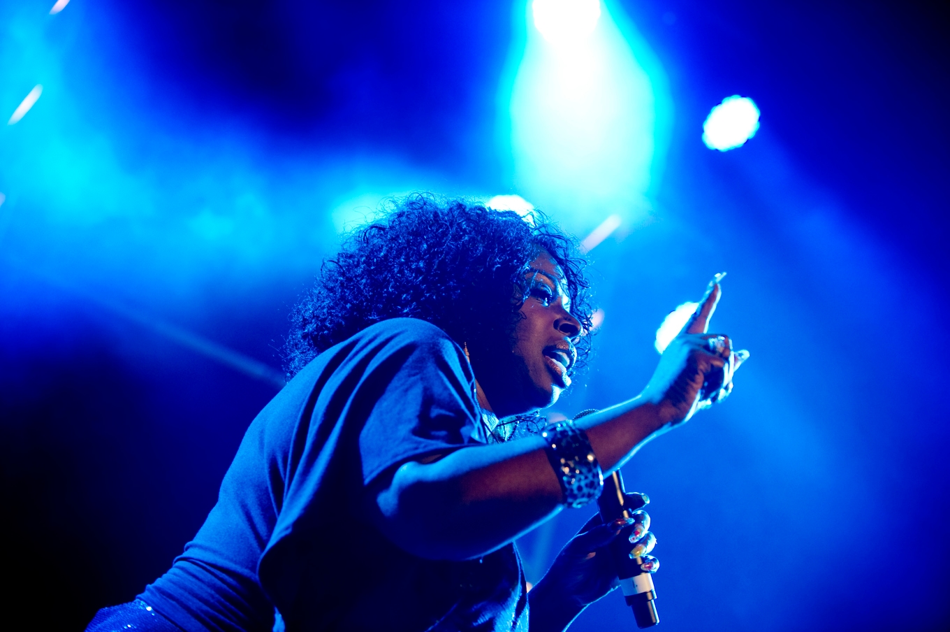 Angie Stone när hon spelade på Stockholm jazz fest på Skansen i Stockholm 2011. Foto: Staffan Löwstedt/SvD/TT