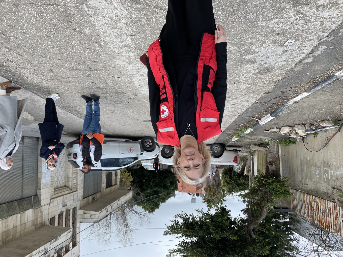 Ulrika Modéer, generalsekreterare för Svenska Röda Korset, under sin vistelse på Västbanken. Foto: Isak Hellerup (Handout)/TT