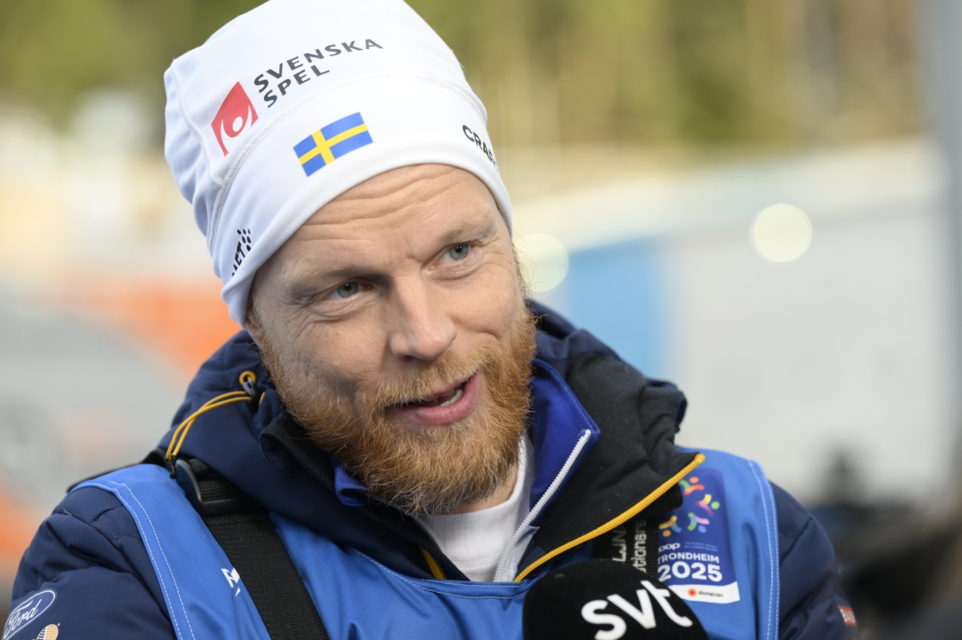 Sveriges landslagschef Anders Byström under en intervju tidigare under skid-VM i Trondheim. Foto: Fredrik Sandberg/TT